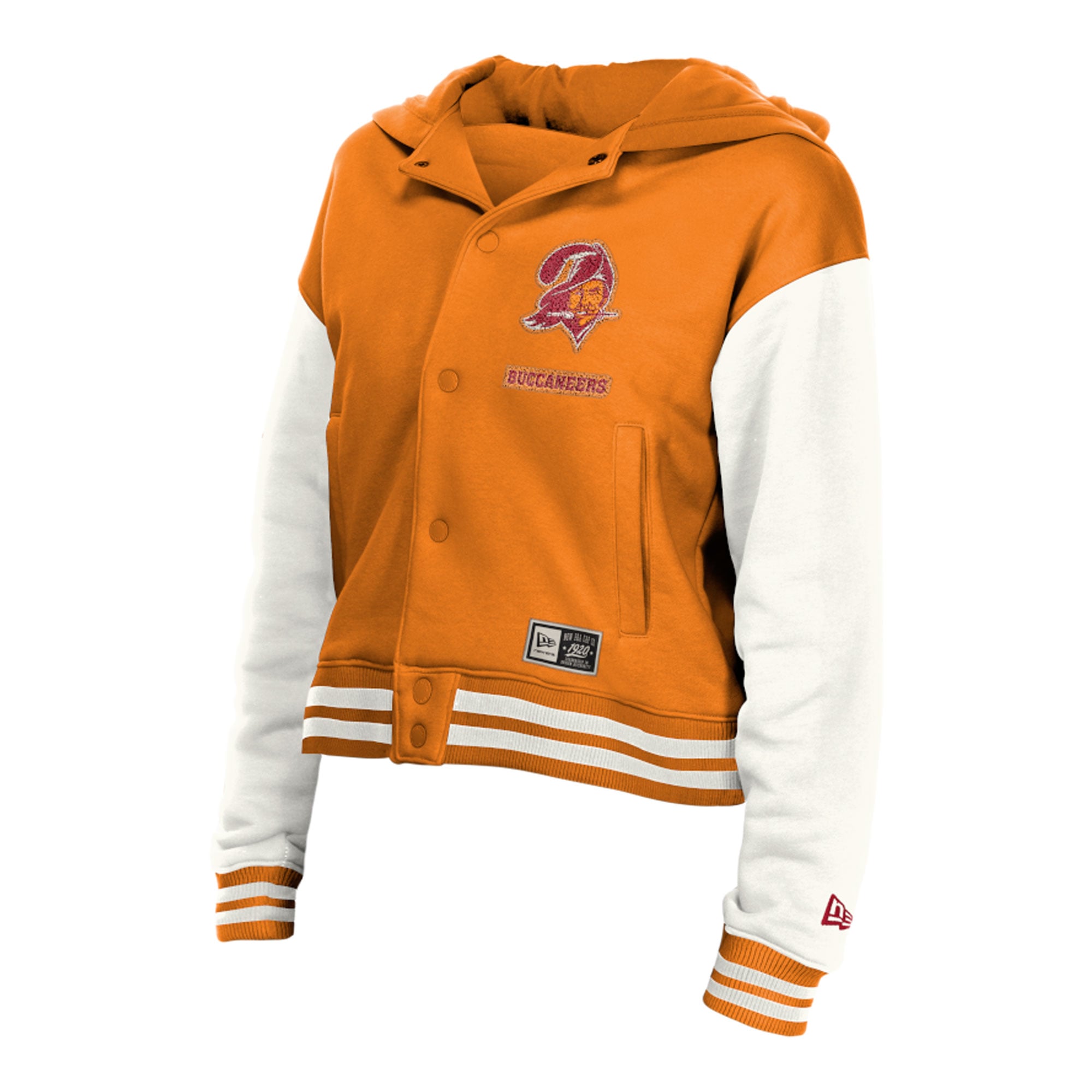 Women's New Era Tampa Bay Buccaneers Orange Throwback Full-Snap Hooded Jacket