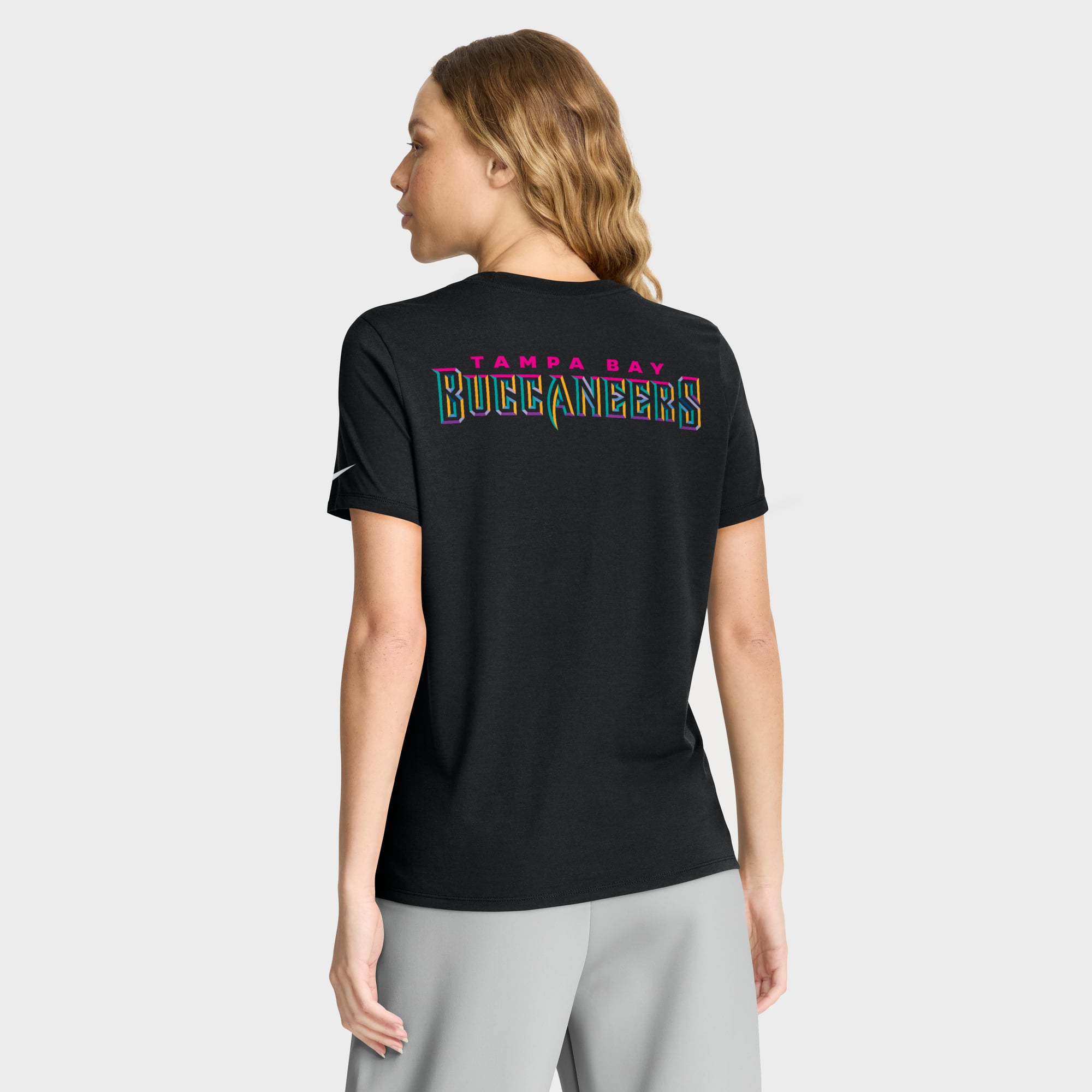 Women's Nike Black Tampa Bay Buccaneers 2025 NFL Crucial Catch Tri-Blend Dri-FIT T-Shirt