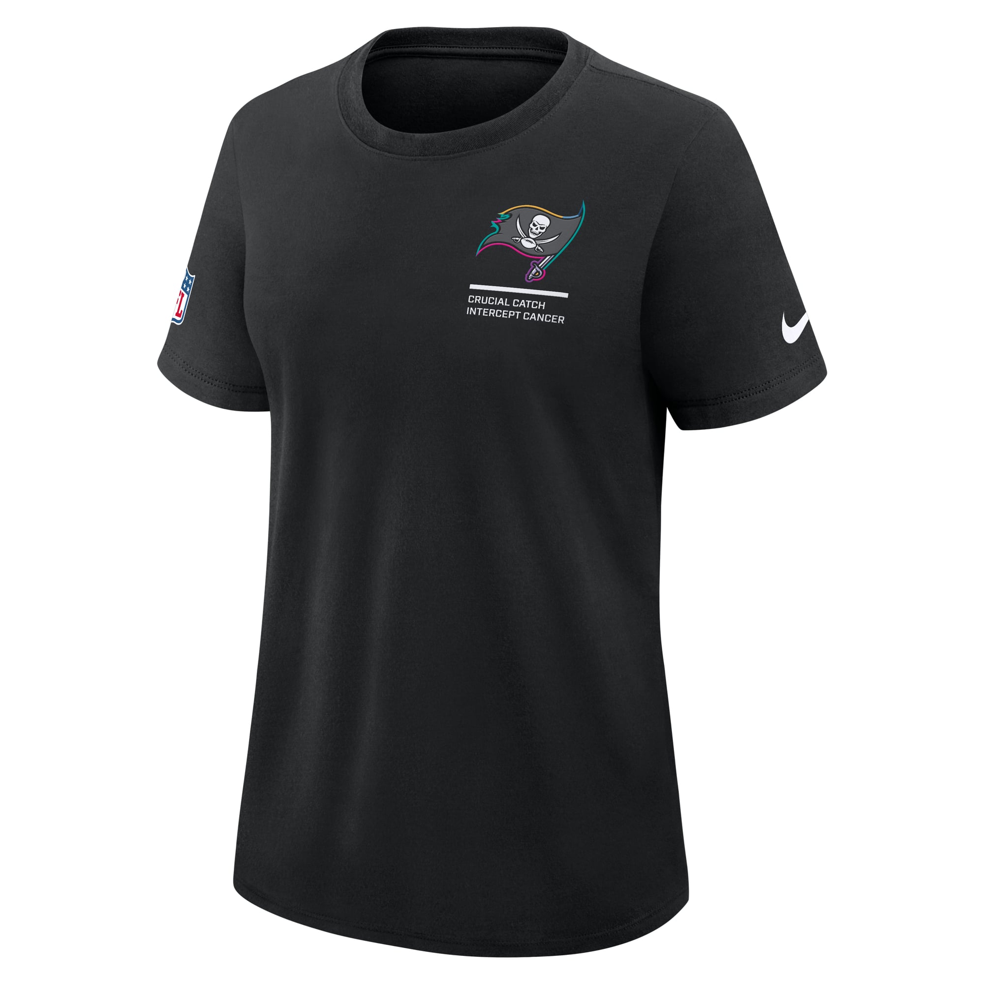 Women's Nike Black Tampa Bay Buccaneers 2025 NFL Crucial Catch Tri-Blend Dri-FIT T-Shirt