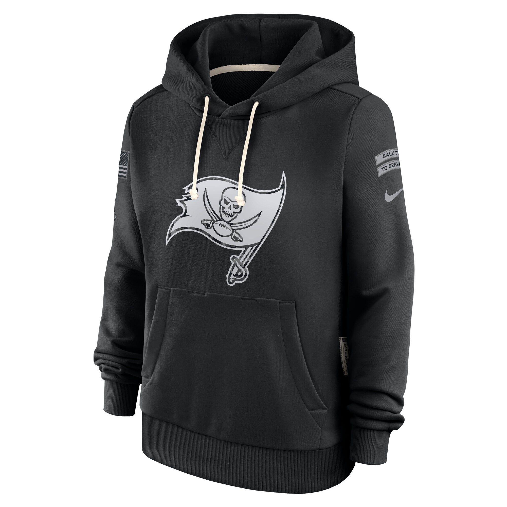 Sweat à capuche Nike noir pour femme, Tampa Bay Buccaneers 2026 Salute to Service Sideline Dri-FIT