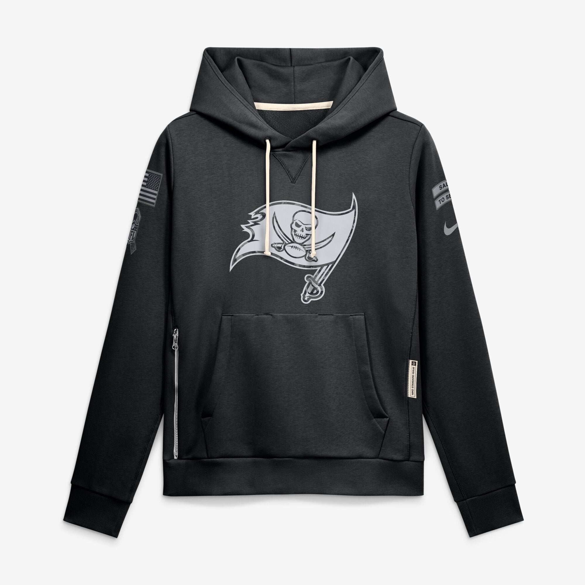 Sweat à capuche Nike noir pour femme, Tampa Bay Buccaneers 2026 Salute to Service Sideline Dri-FIT