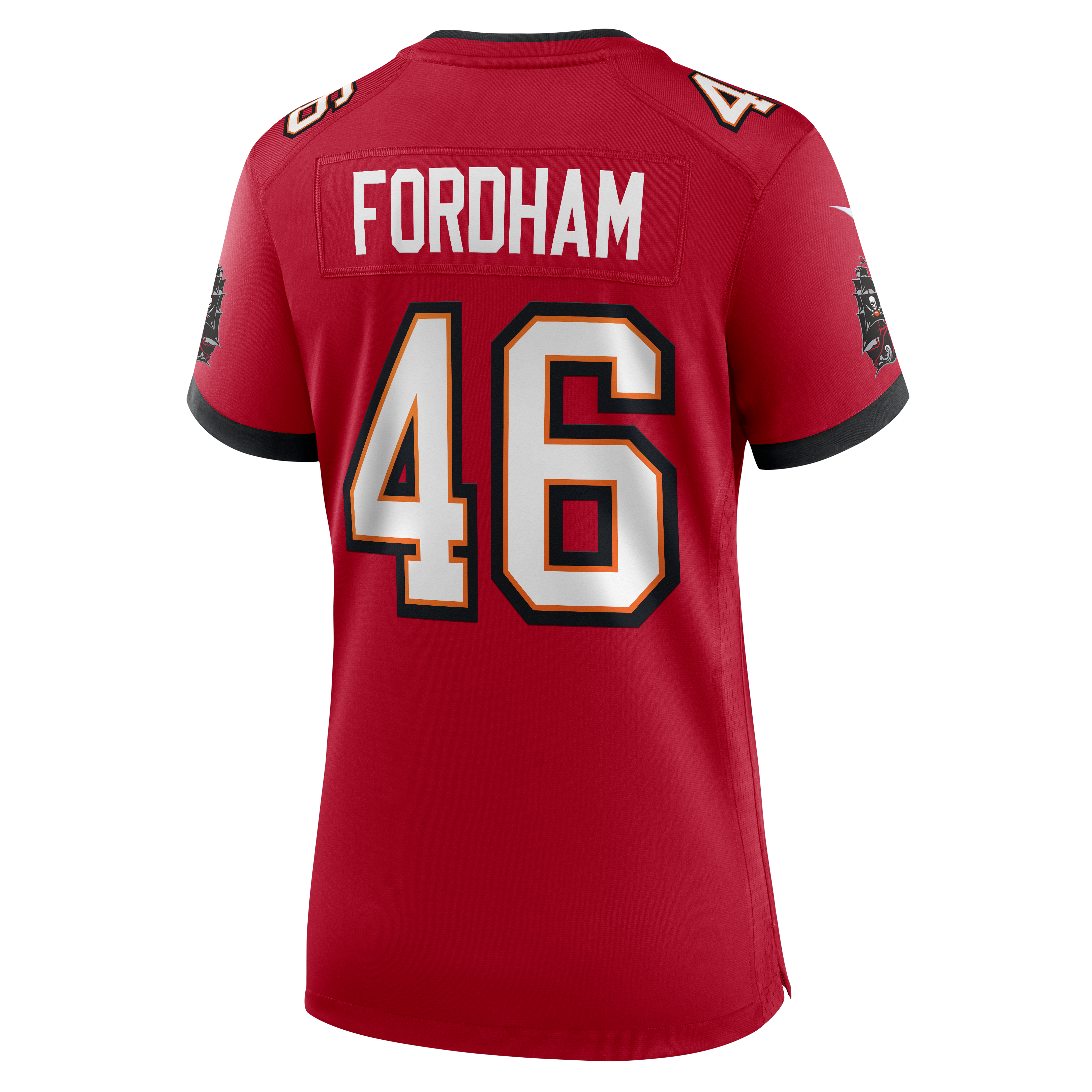 Maillot de match Nike Caden Fordham rouge des Buccaneers Tampa Bay pour femmes