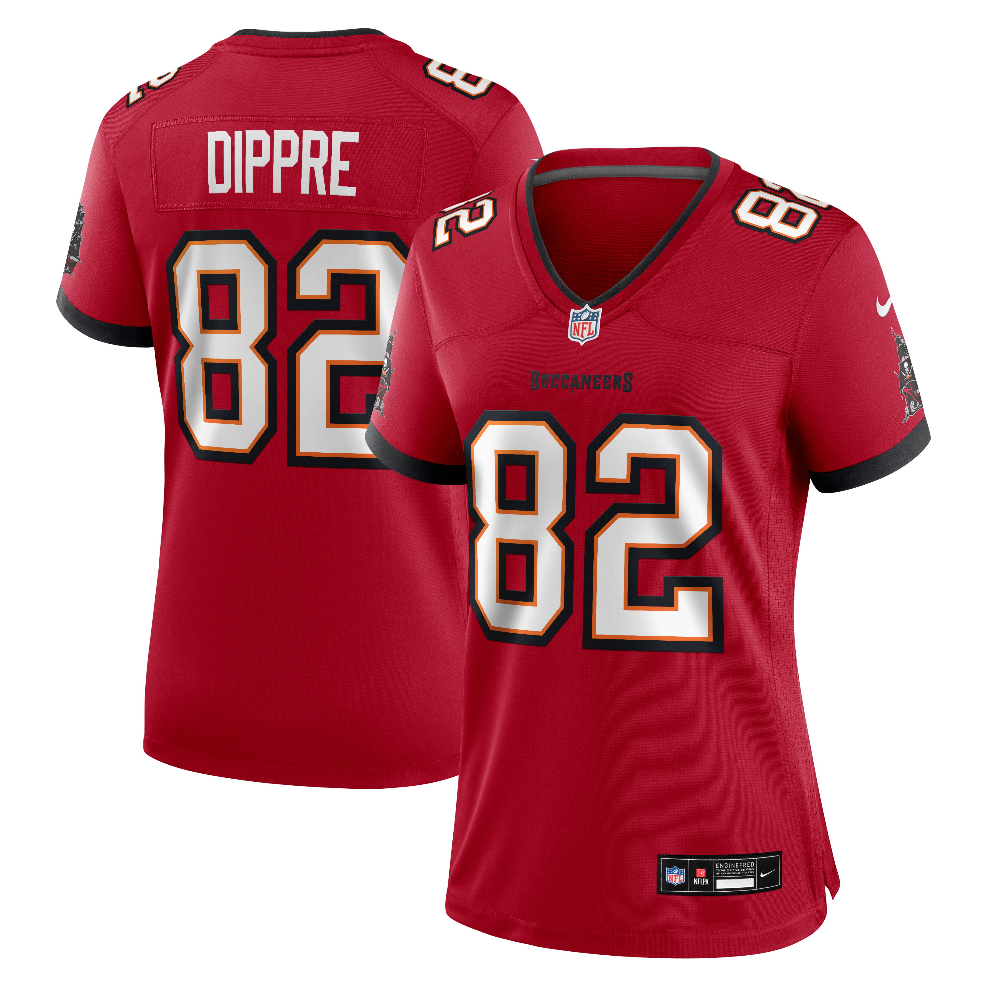 Maillot de match Nike CJ Dippre rouge des Buccaneers Tampa Bay pour femmes
