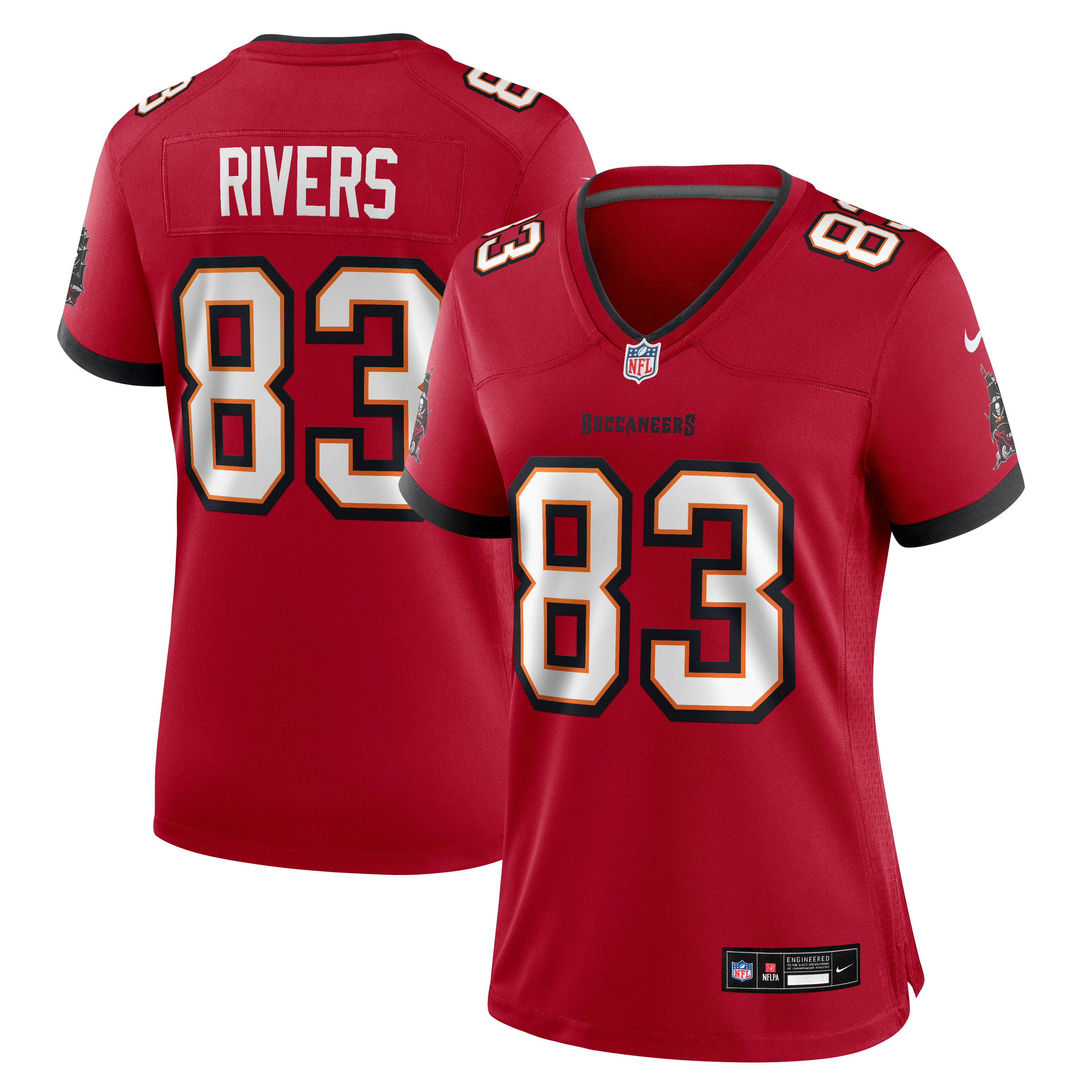Maillot de match Nike Eric Rivers rouge des Buccaneers Tampa Bay pour femmes