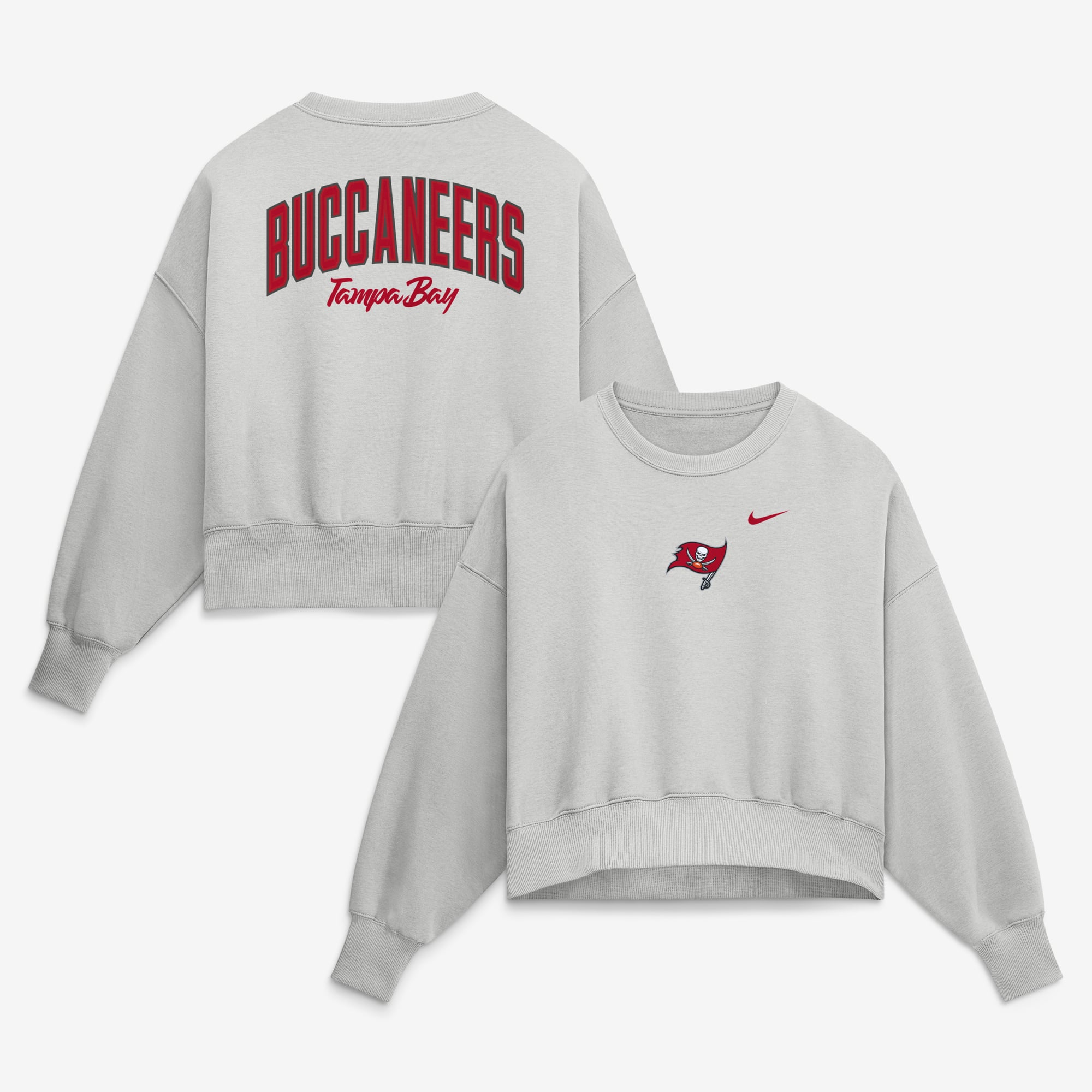 Women's Nike Gray Tampa Bay Buccaneers Oversized Primetime Phoenix Fleece Sweatshirt