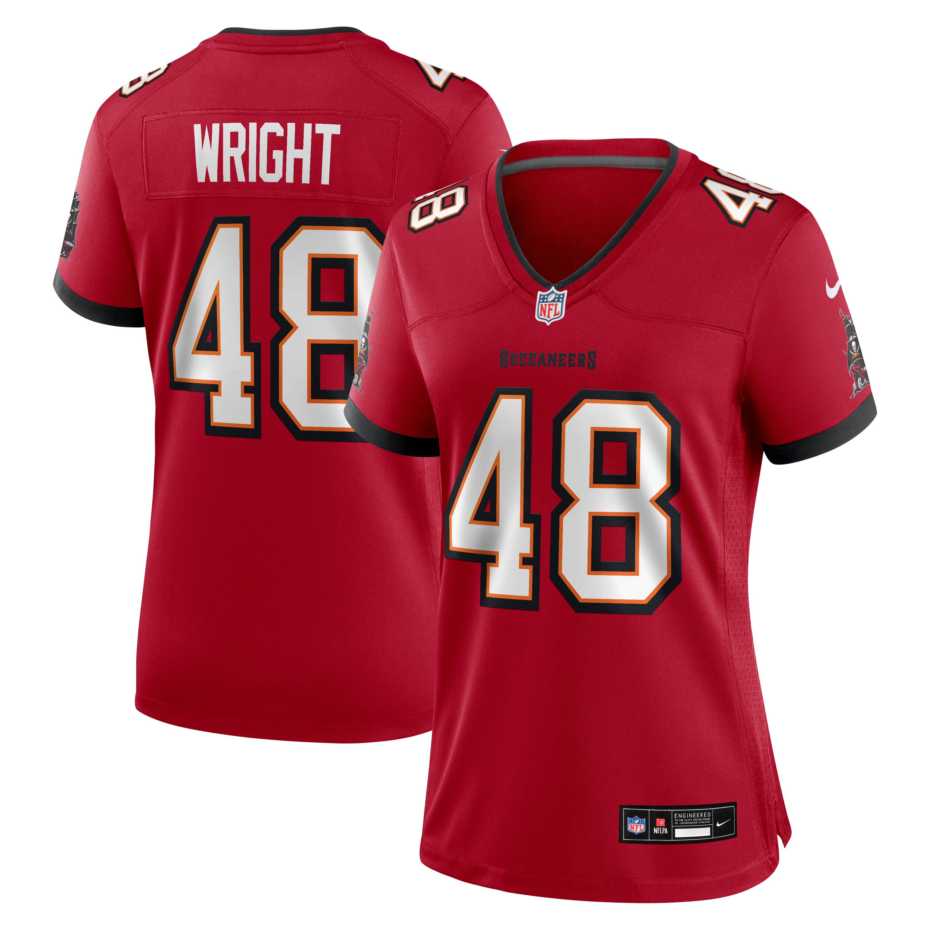Women's Nike Javin Wright Red Tampa Bay Buccaneers Team Game Jersey
