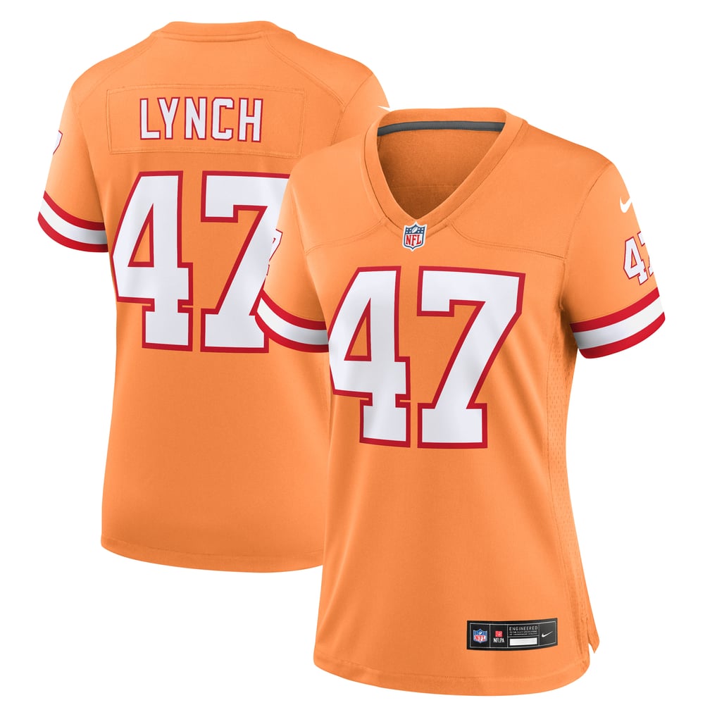 John Lynch Tampa Bay Buccaneers Nike Maillot de jeu pour femme Throwback - Orange