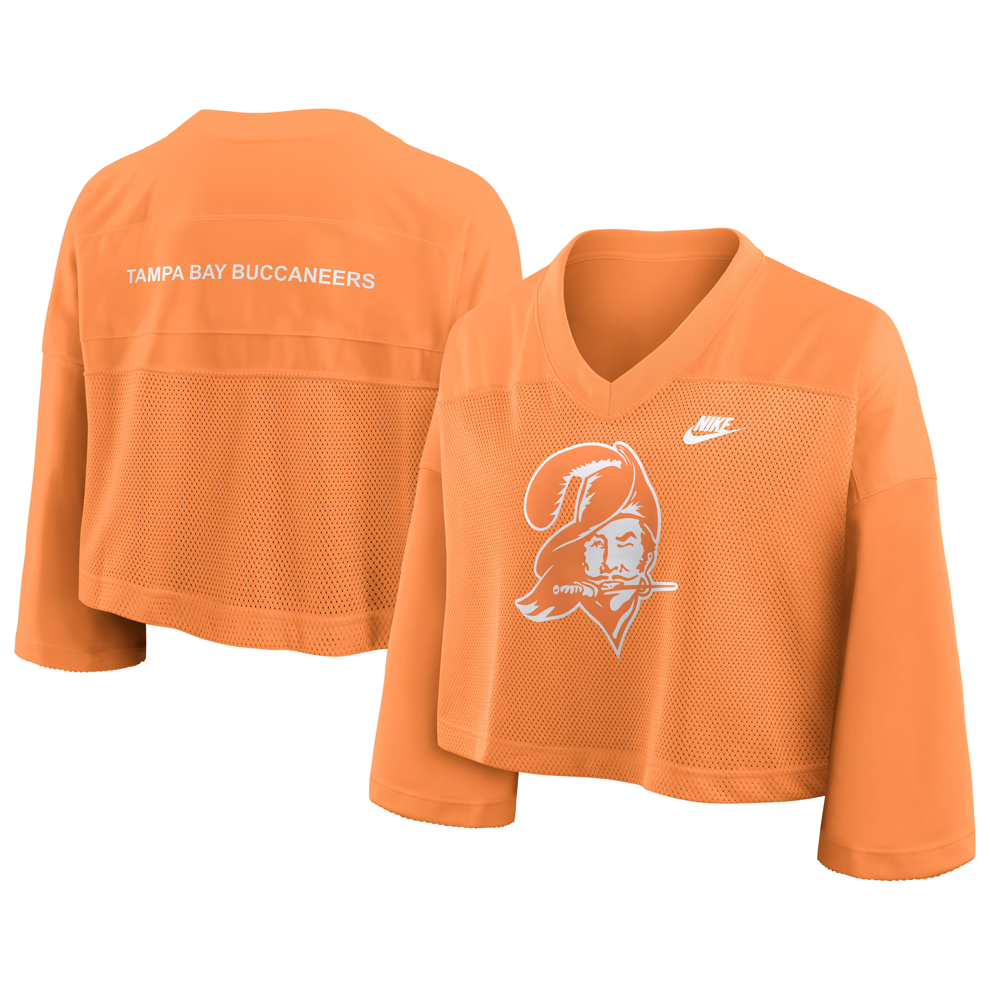 Women's Nike Orange Tampa Bay Buccaneers Rewind Cropped Mesh Dri-FIT Fashion Jersey