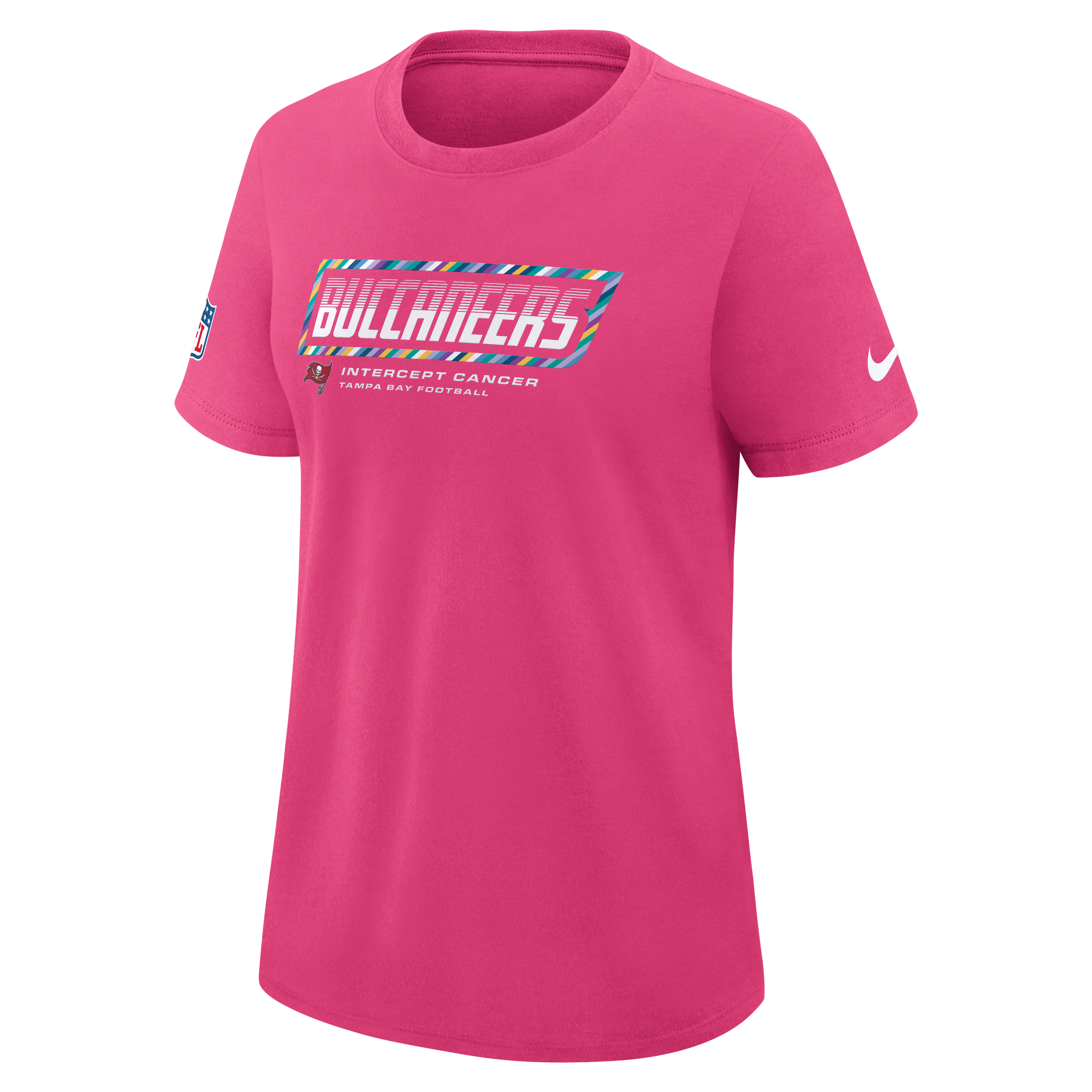 Women's Nike  Pink Tampa Bay Buccaneers 2026 NFL Crucial Catch Tri-Blend Dri-FIT T-Shirt