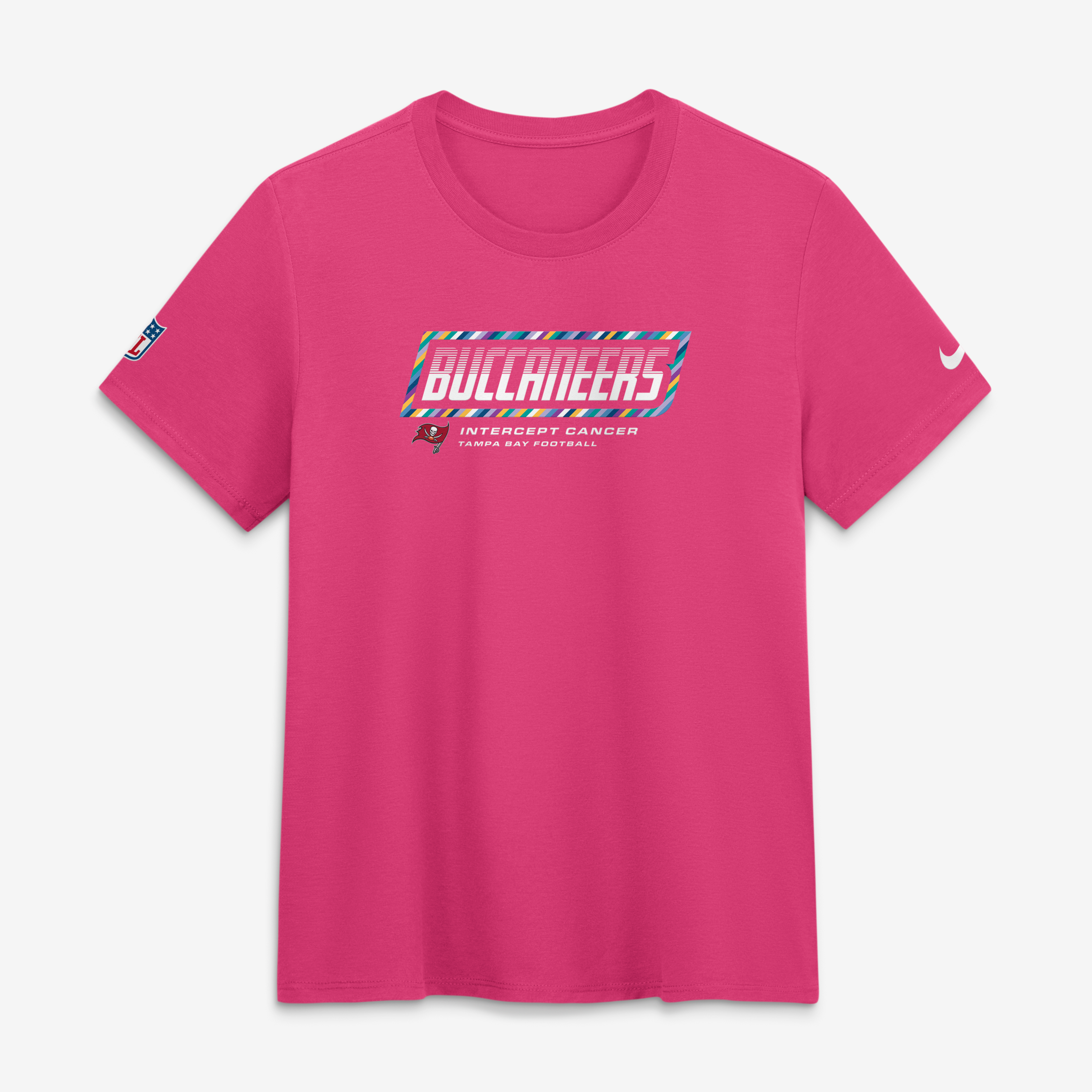 Women's Nike Pink Tampa Bay Buccaneers 2026 NFL Crucial Catch Tri-Blend Dri-FIT T-Shirt