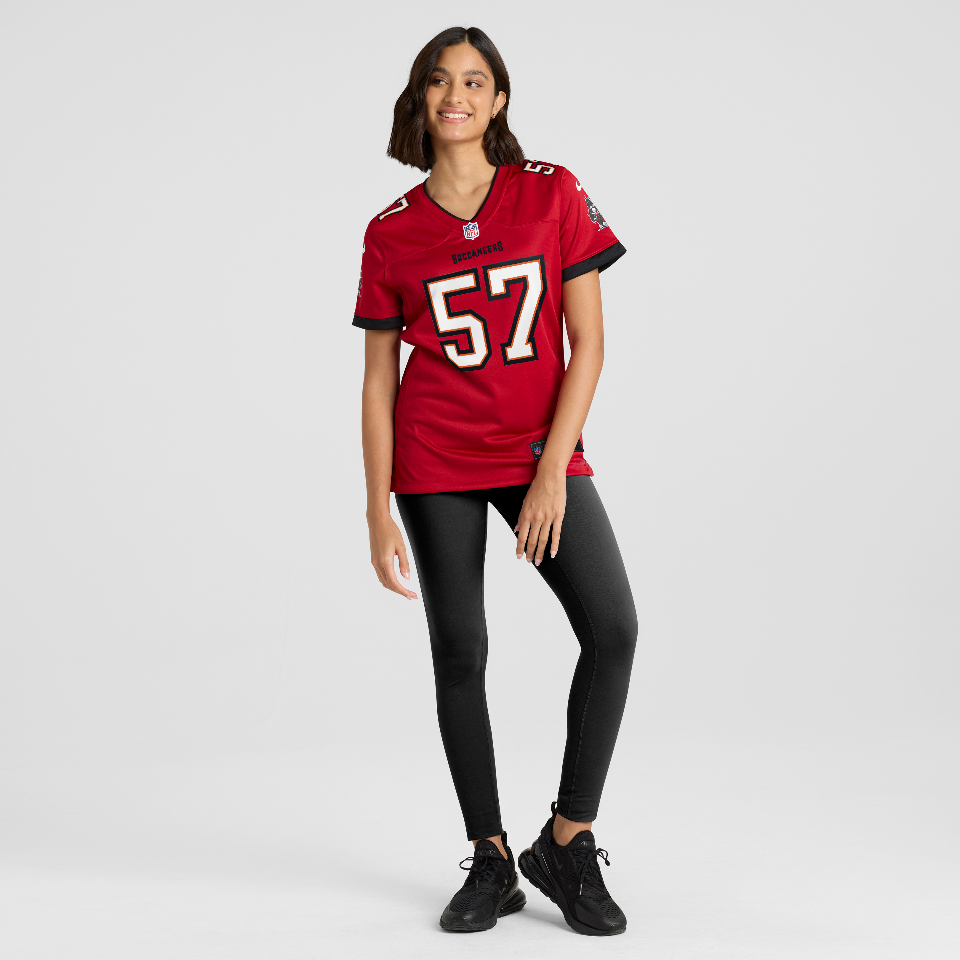 Maillot de match Nike Yasir Holmes rouge des Buccaneers Tampa Bay pour femmes
