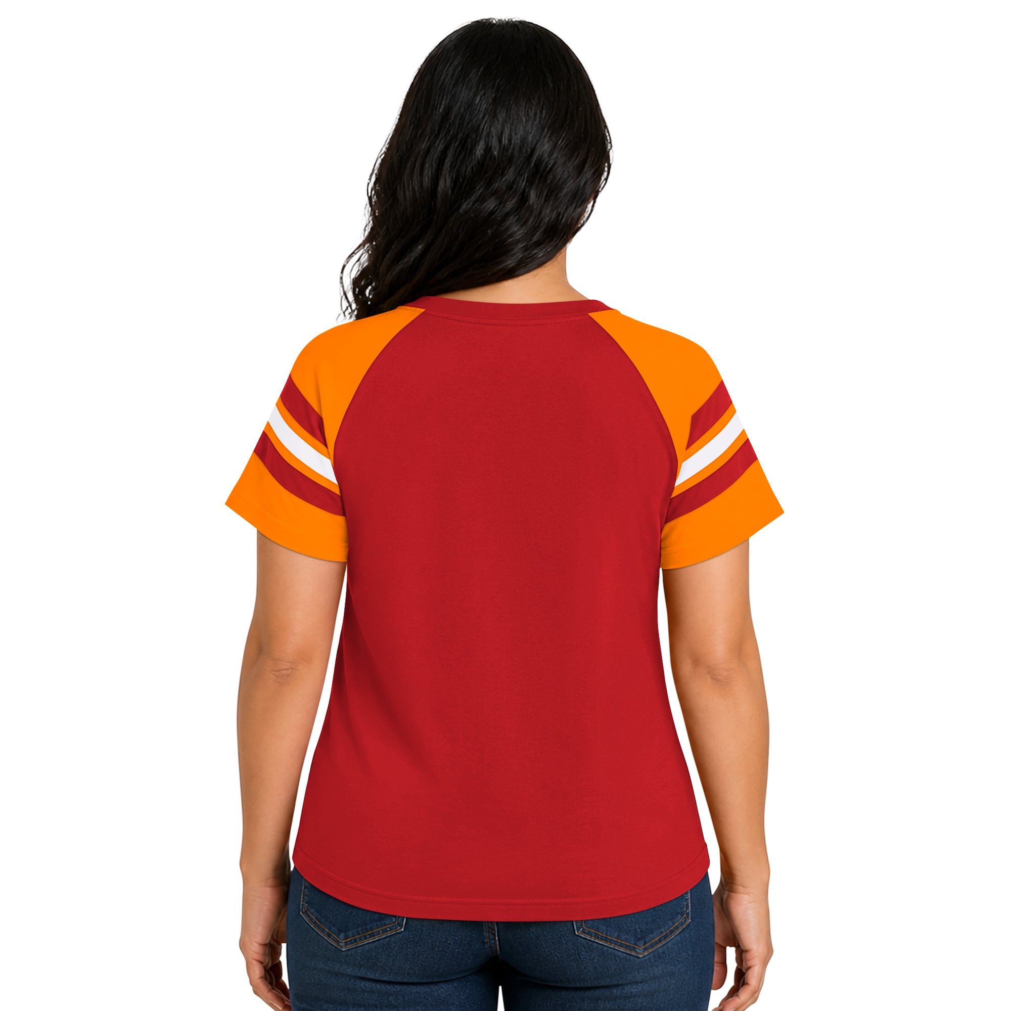 T-shirt raglan Starter rouge pour femme, Tampa Bay Buccaneers, grande taille, style rétro, col cranté