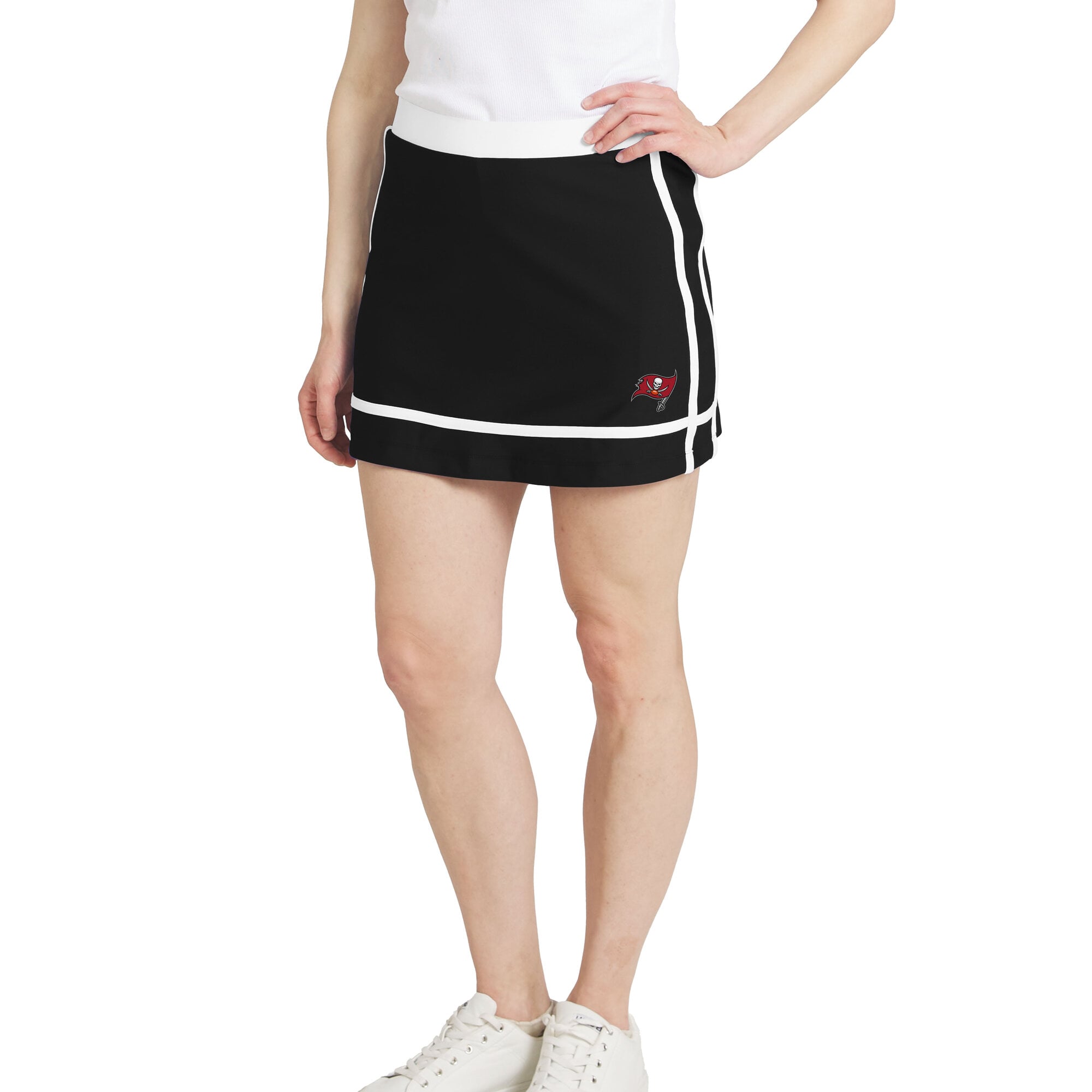 Women's WEAR by Erin Andrews Black Tampa Bay Buccaneers Stripe Skort