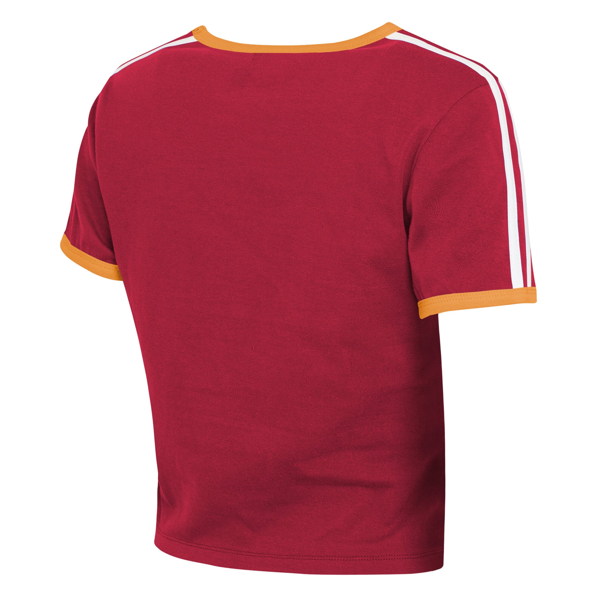 Women's WEAR by Erin Andrews  Red Tampa Bay Buccaneers Cropped Throwback Ringer Baby T-Shirt