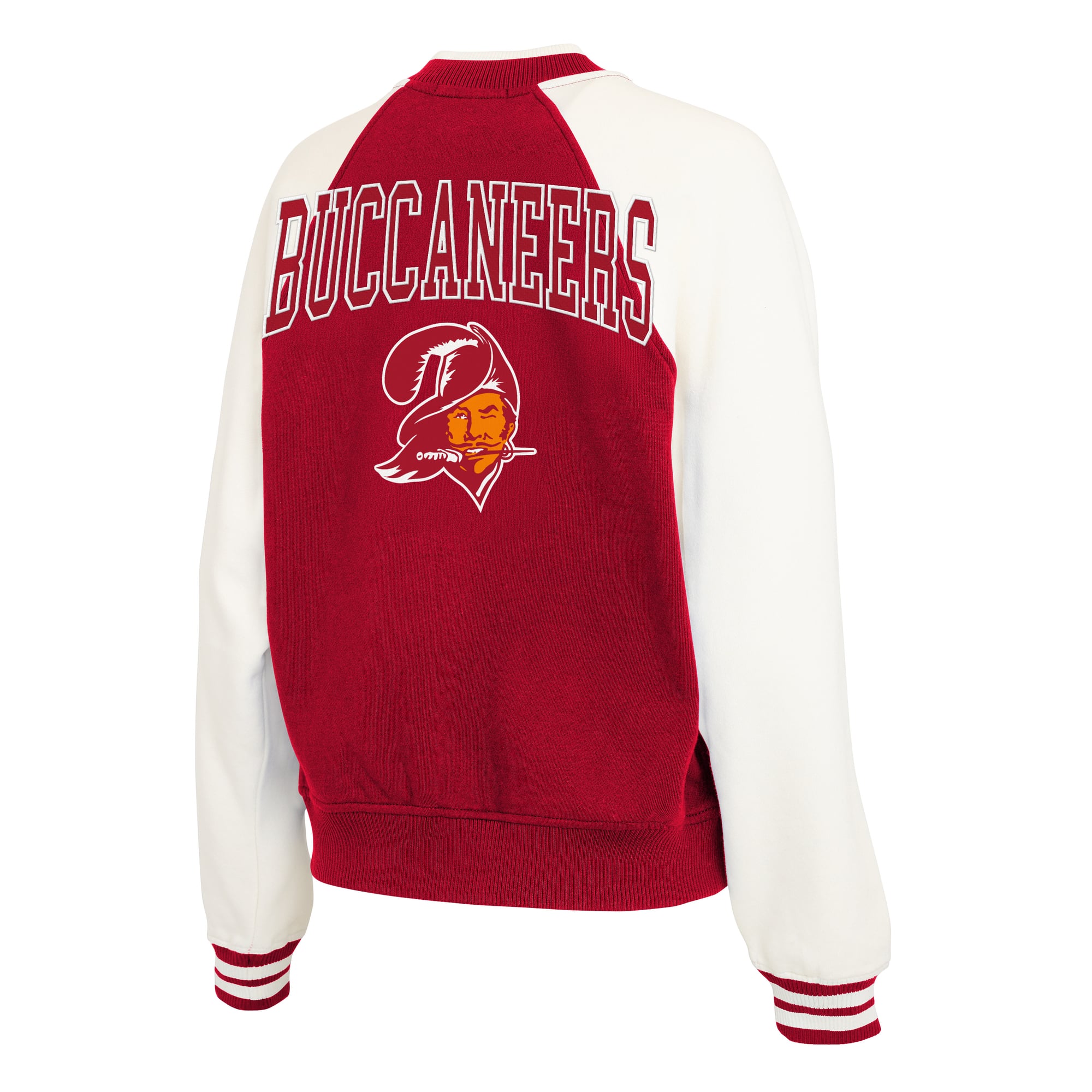 Veste polaire raglan zippée à fermeture éclair intégrale WEAR by Erin Andrews rouge Tampa Bay Buccaneers style rétro