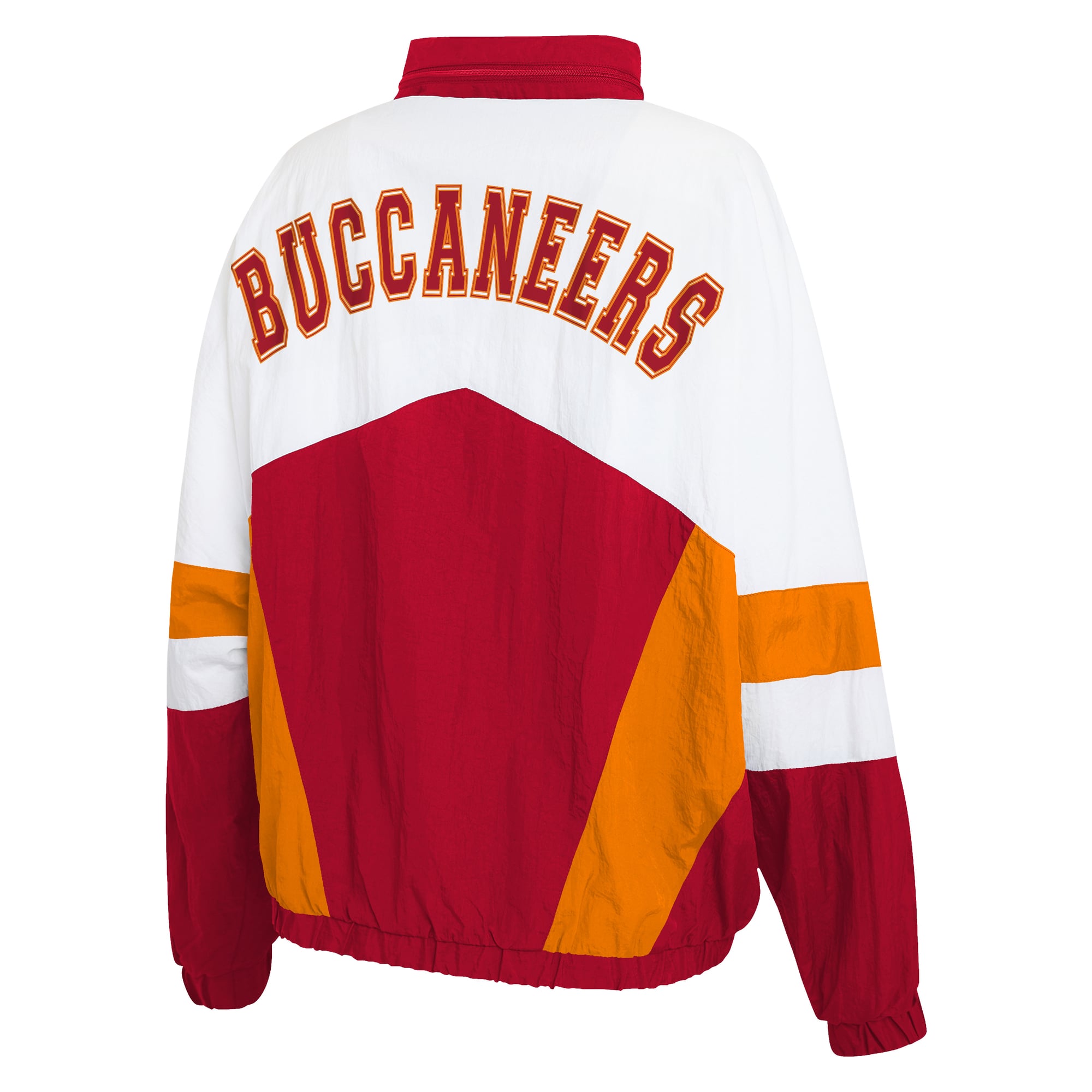 Women's WEAR by Erin Andrews  White/Red Tampa Bay Buccaneers Throwback Crinkle Full-Snap Hooded Windbreaker Jacket