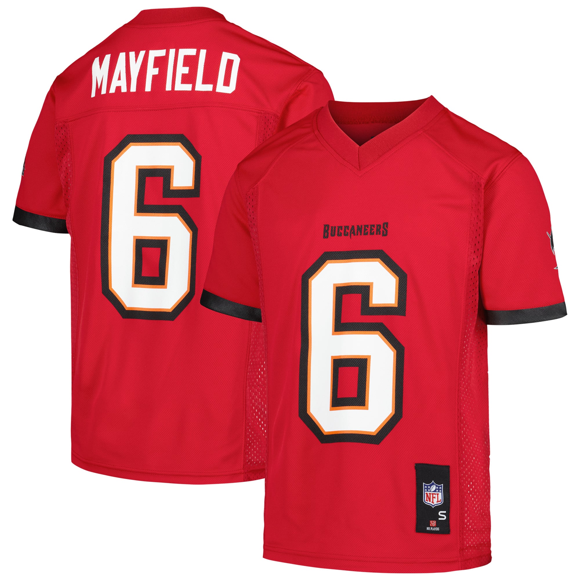 Maillot réplique pour enfant de Baker Mayfield, rouge, des Buccaneers Tampa Bay