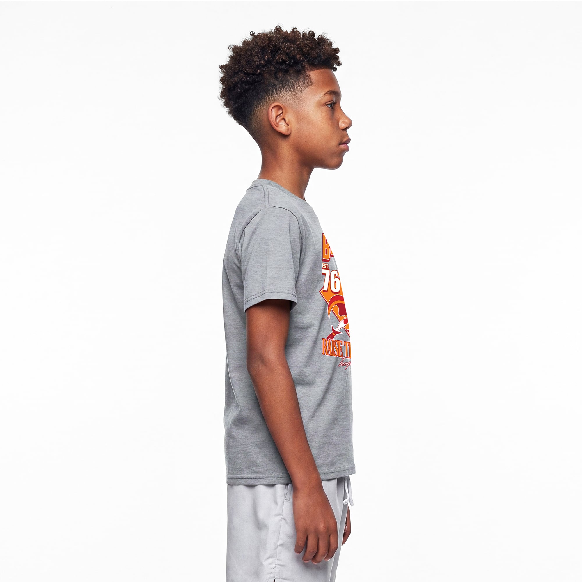 Youth Disney x Champion Heather Gray Tampa Bay Buccaneers Captain Hook T-Shirt