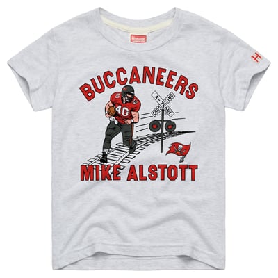 Mike Alstott Tampa Bay Buccaneers Homage Youth Player Graphic Tri-Blend T-Shirt - Ash