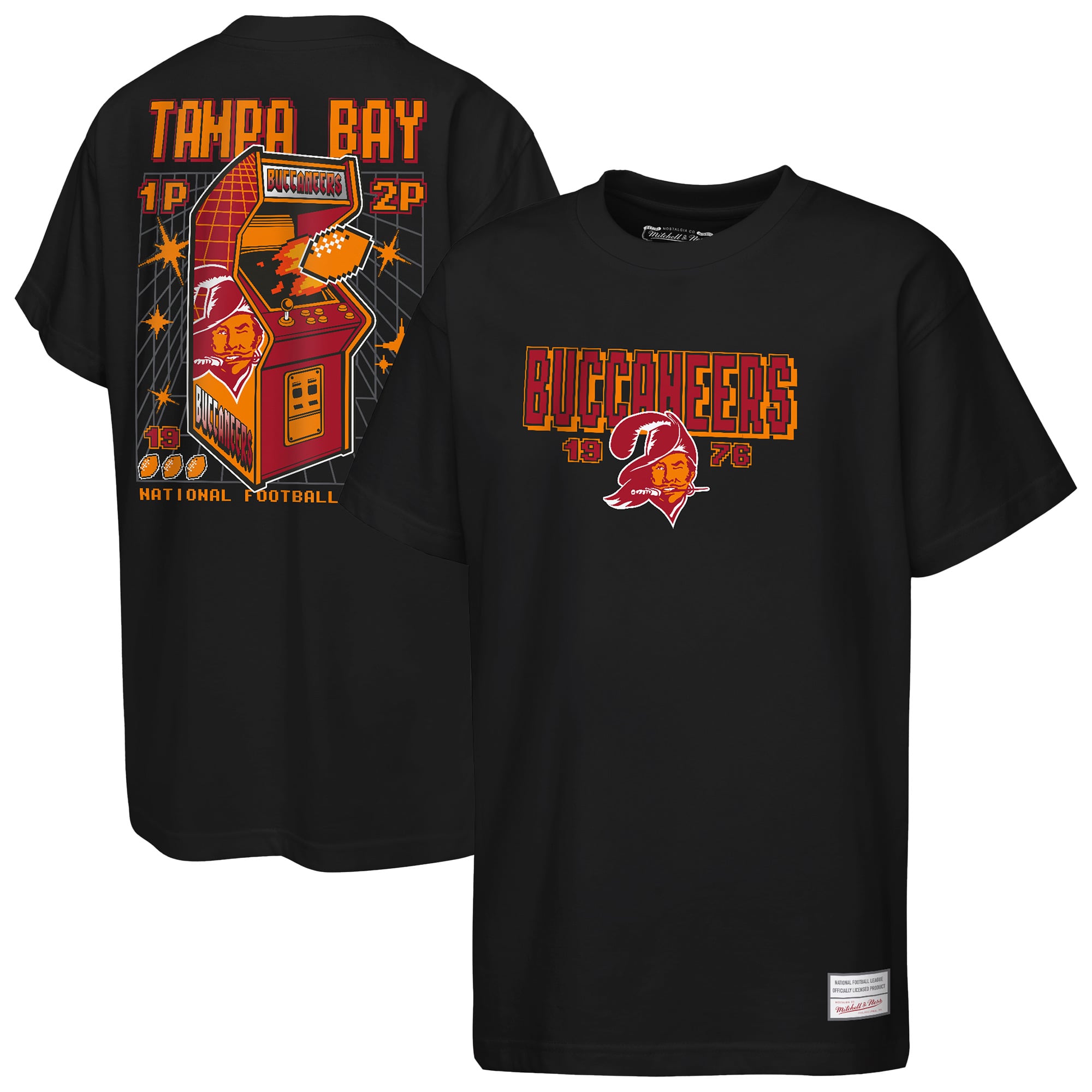 Youth Mitchell & Ness  Black Tampa Bay Buccaneers Retro Arcade T-Shirt