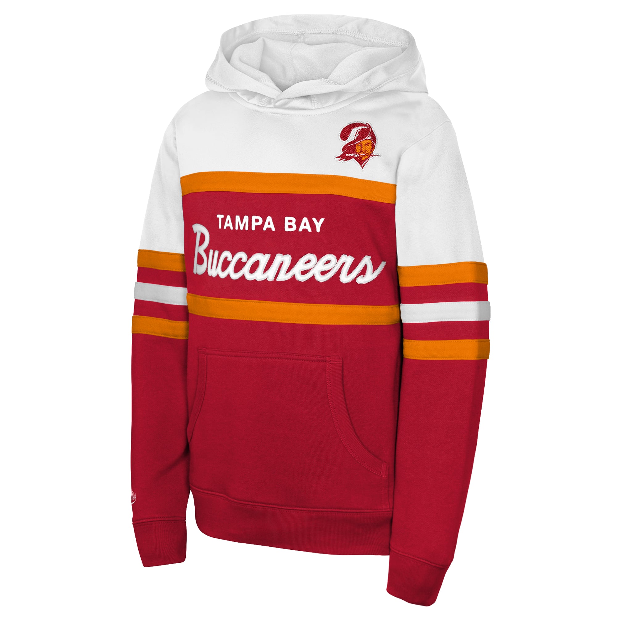 Sweat à capuche Mitchell & Ness rouge Tampa Bay Buccaneers pour jeunes, style rétro, entraîneur-chef