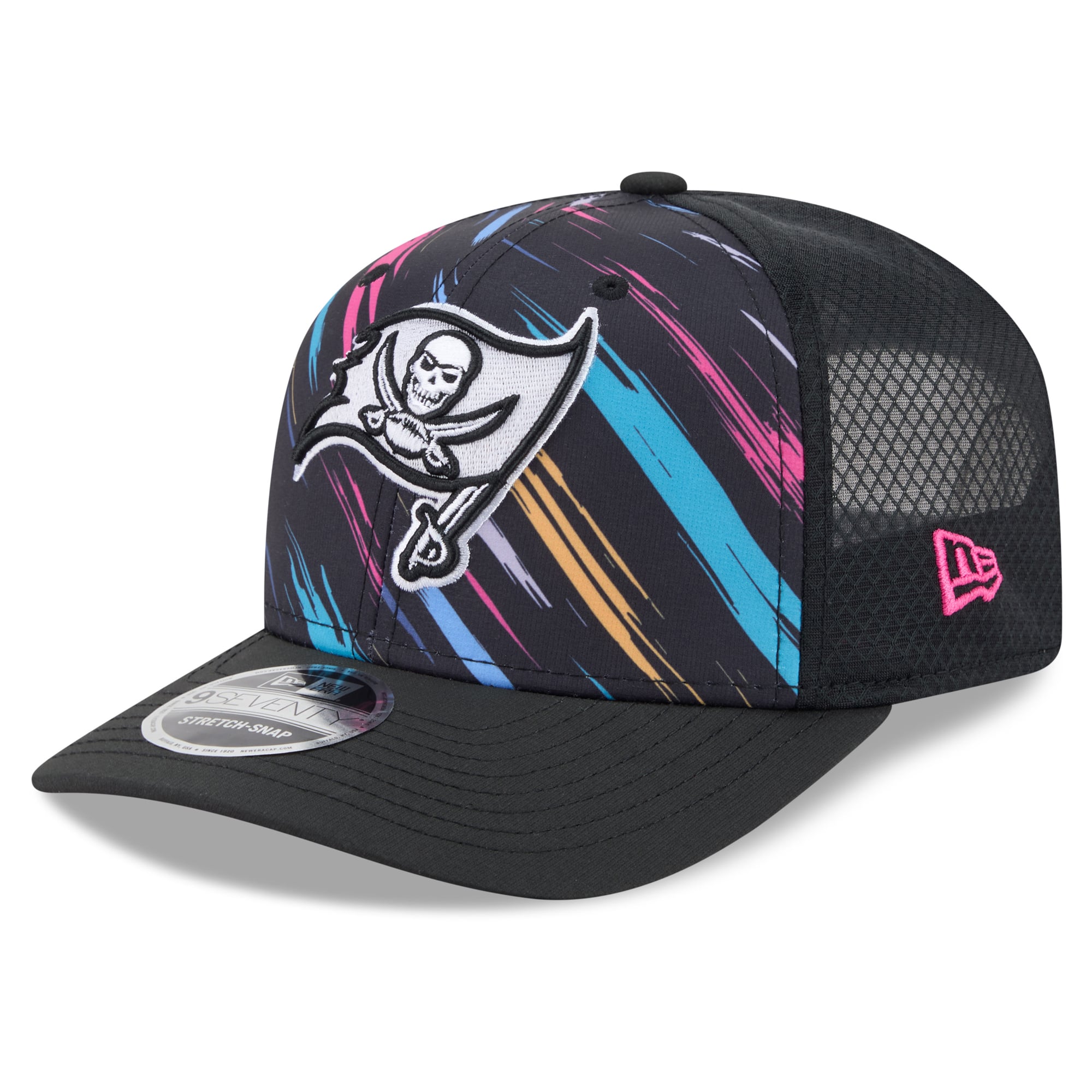 Youth New Era Black Tampa Bay Buccaneers 2026 NFL Crucial Catch 9SEVENTY Adjustable Trucker Hat
