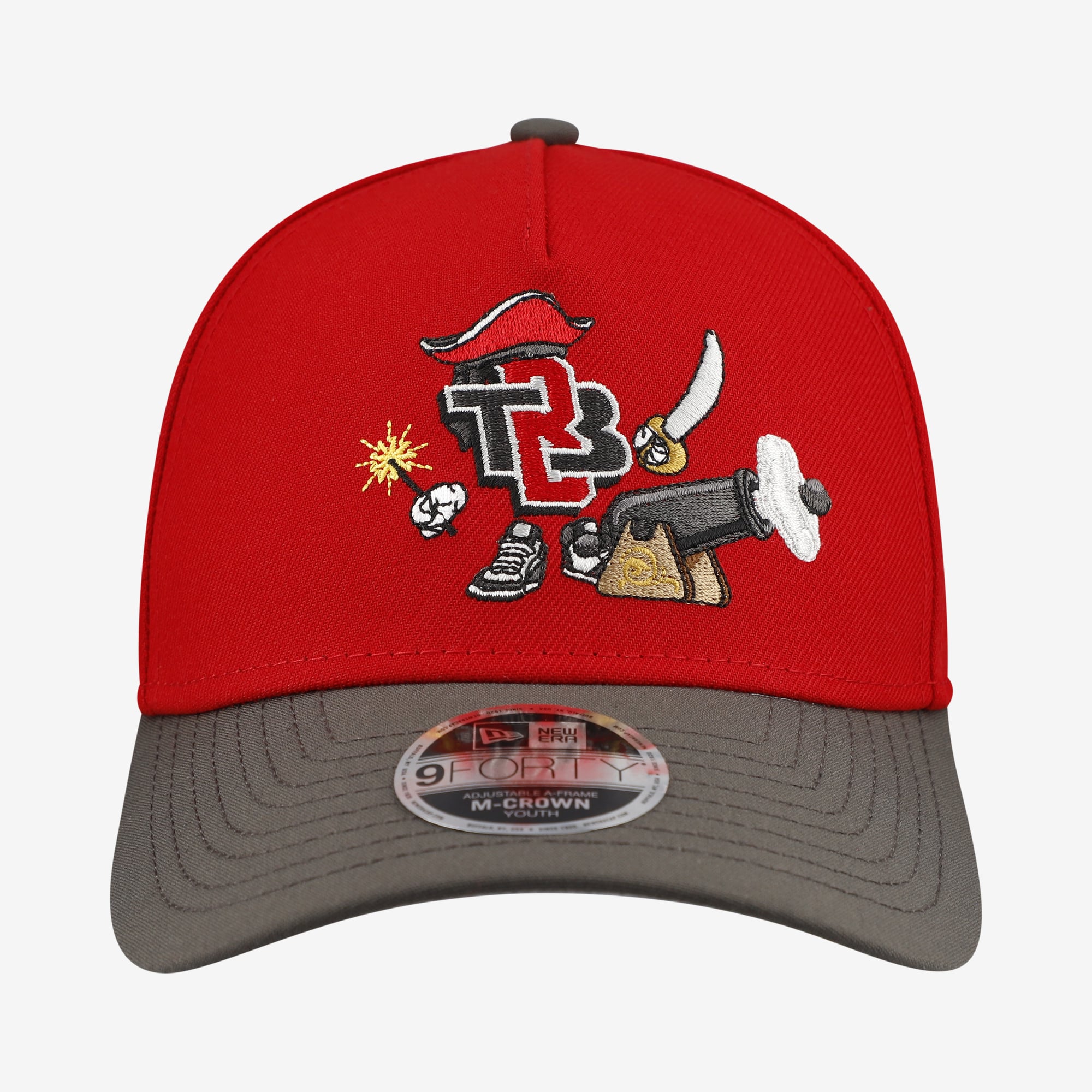 Casquette ajustable New Era rouge Tampa Bay Buccaneers 9FORTY à motif A-Frame pour jeunes