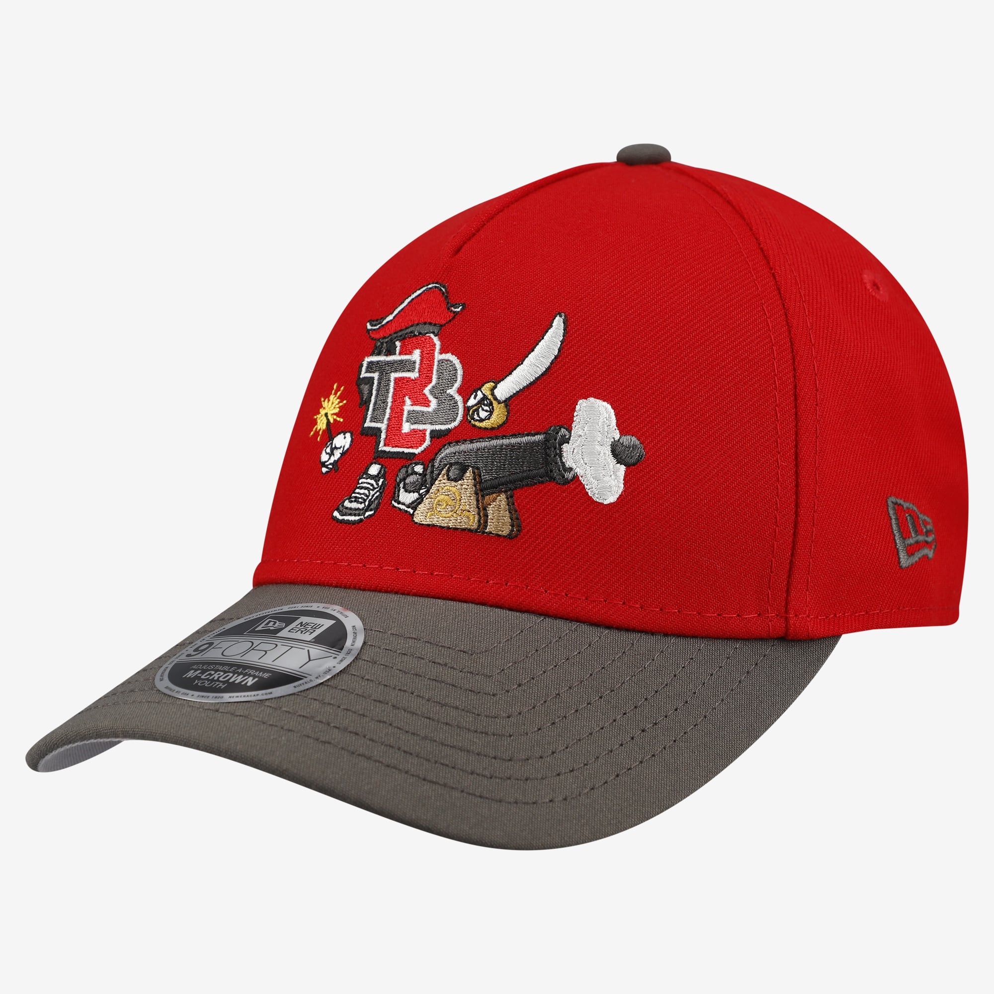Casquette ajustable New Era rouge Tampa Bay Buccaneers 9FORTY à motif A-Frame pour jeunes