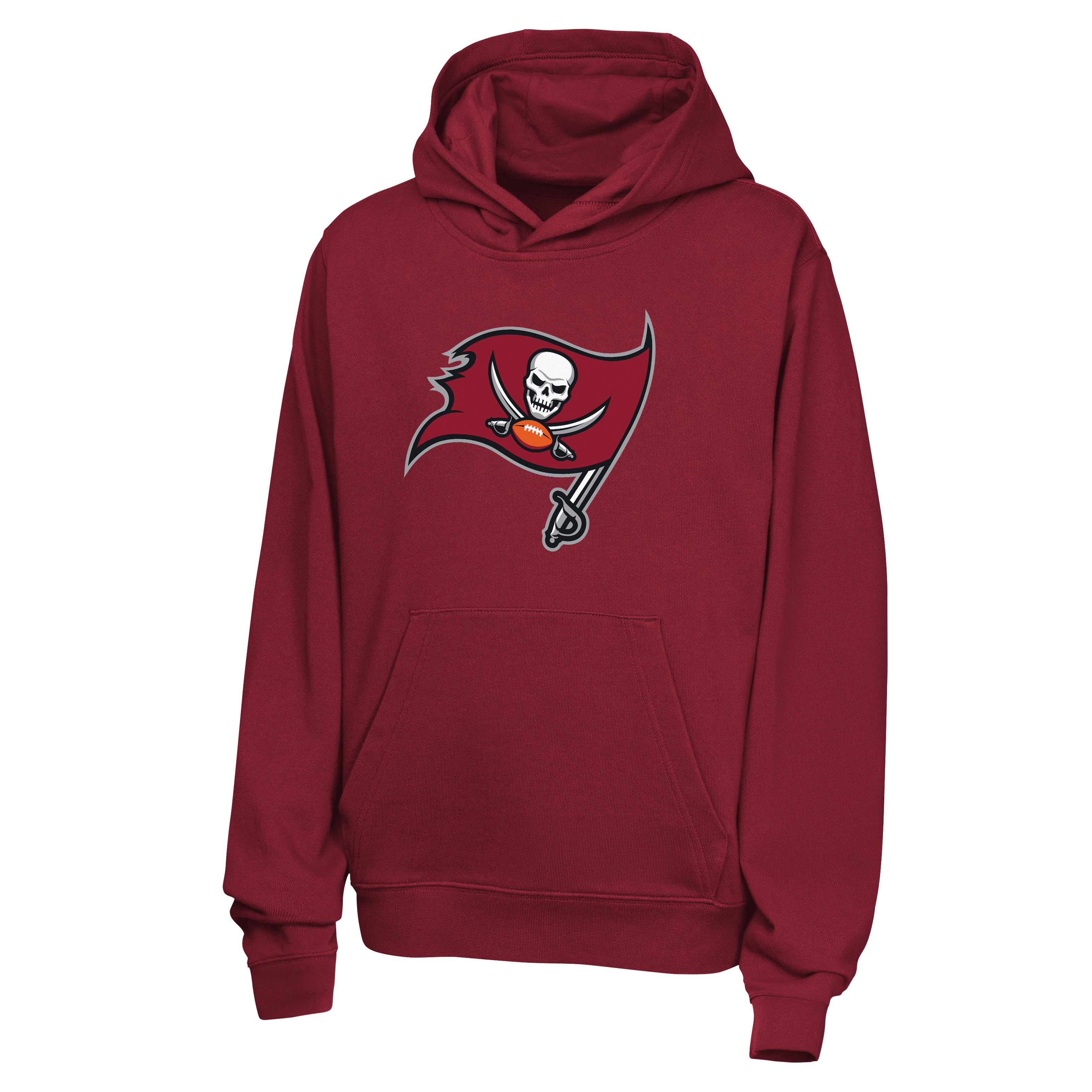Sweat à capuche polaire Nike Baker Mayfield rouge Tampa Bay Buccaneers pour enfant, avec nom et numéro.