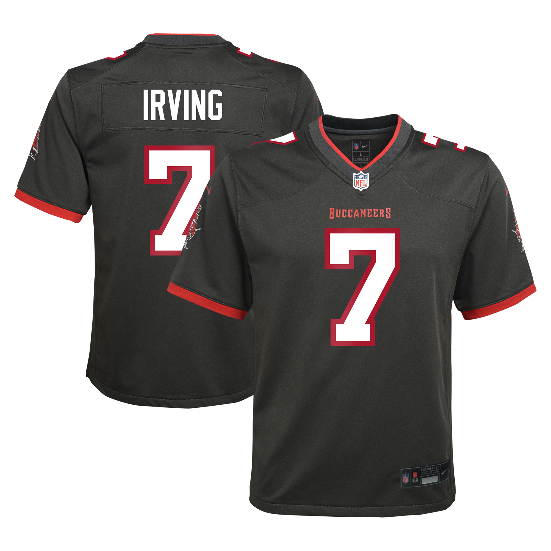 Maillot de match alternatif Nike Bucky Irving Pewter des Buccaneers Tampa Bay pour jeunes