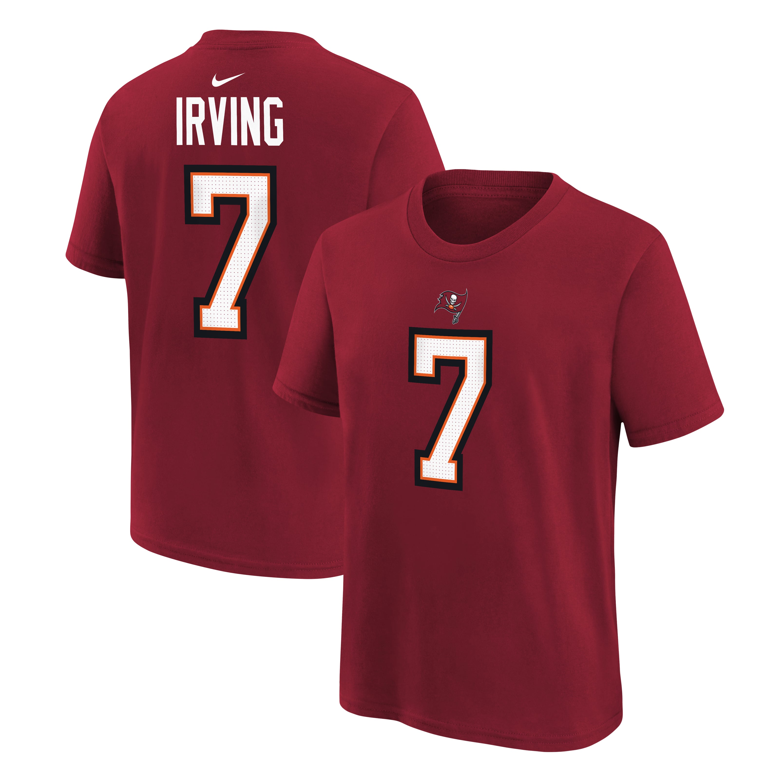 T-shirt Nike pour enfant avec le nom et numéro du joueur Bucky Irving des Buccaneers de Tampa Bay (rouge)