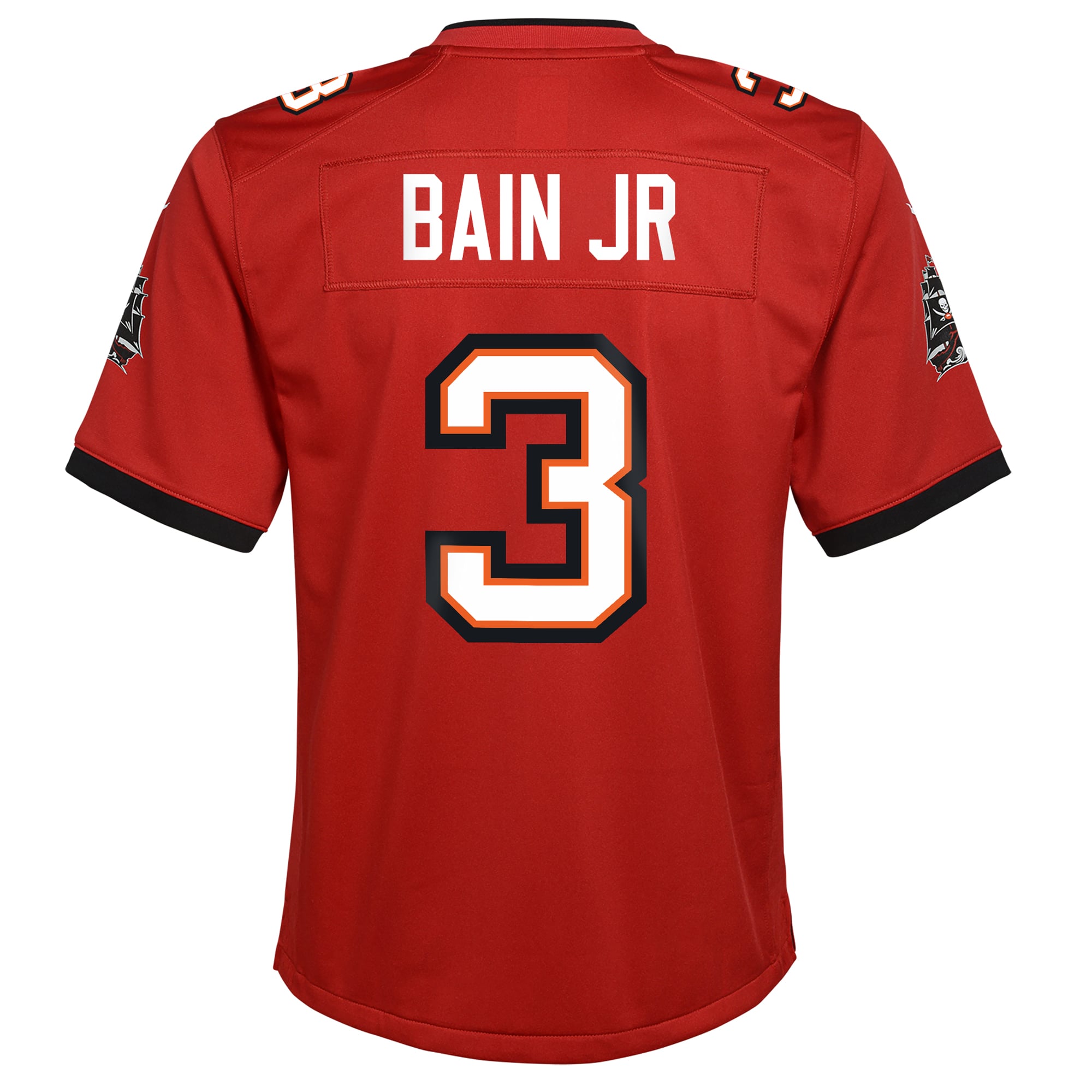Maillot de match Nike pour enfant Rueben Bain Jr. rouge des Buccaneers Tampa Bay, porté par l'équipe Bay.