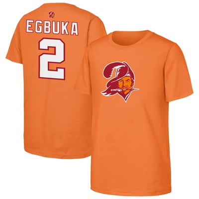 Emeka Egbuka Tampa Bay Buccaneers Outerstuff Youth Name & Number Logo Classic T-Shirt - Orange