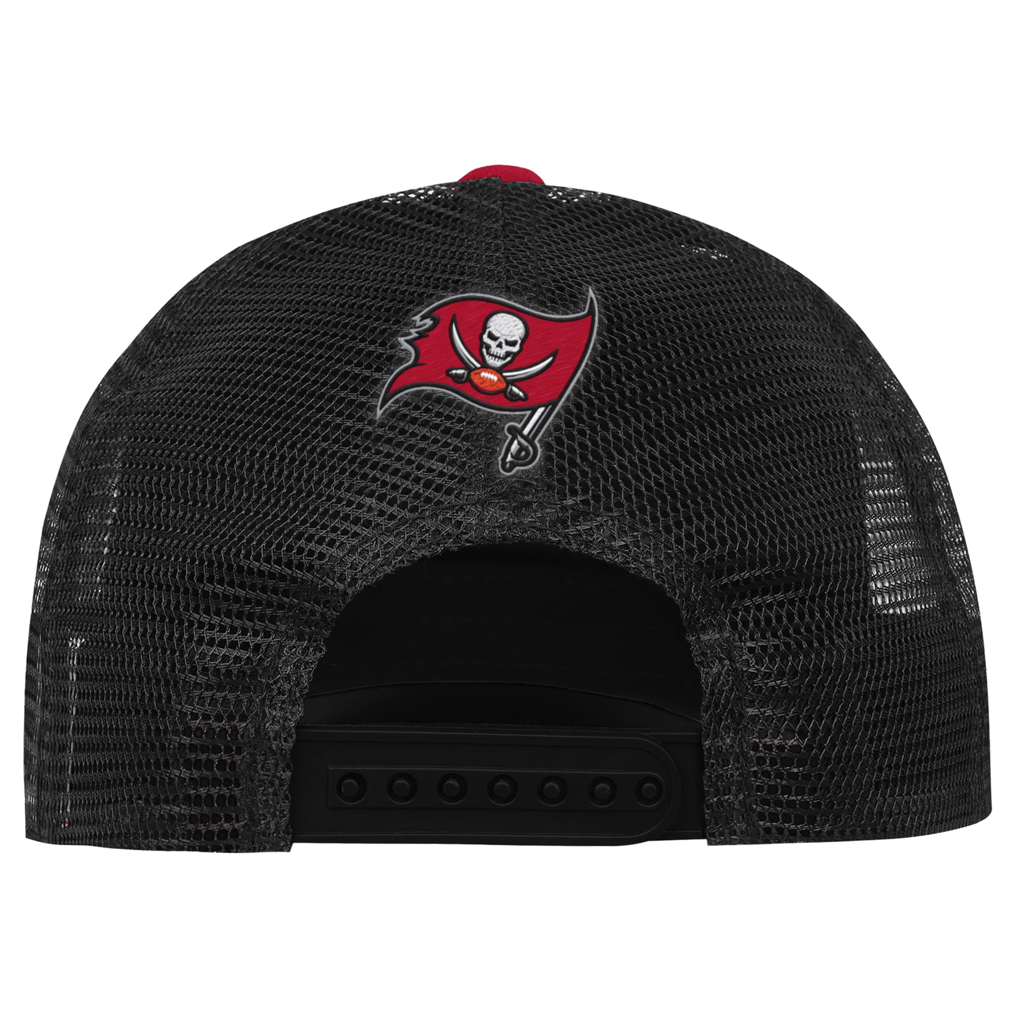 Youth Outerstuff Pewter/Red Tampa Bay Buccaneers Handoff Foam Adjustable Trucker Hat