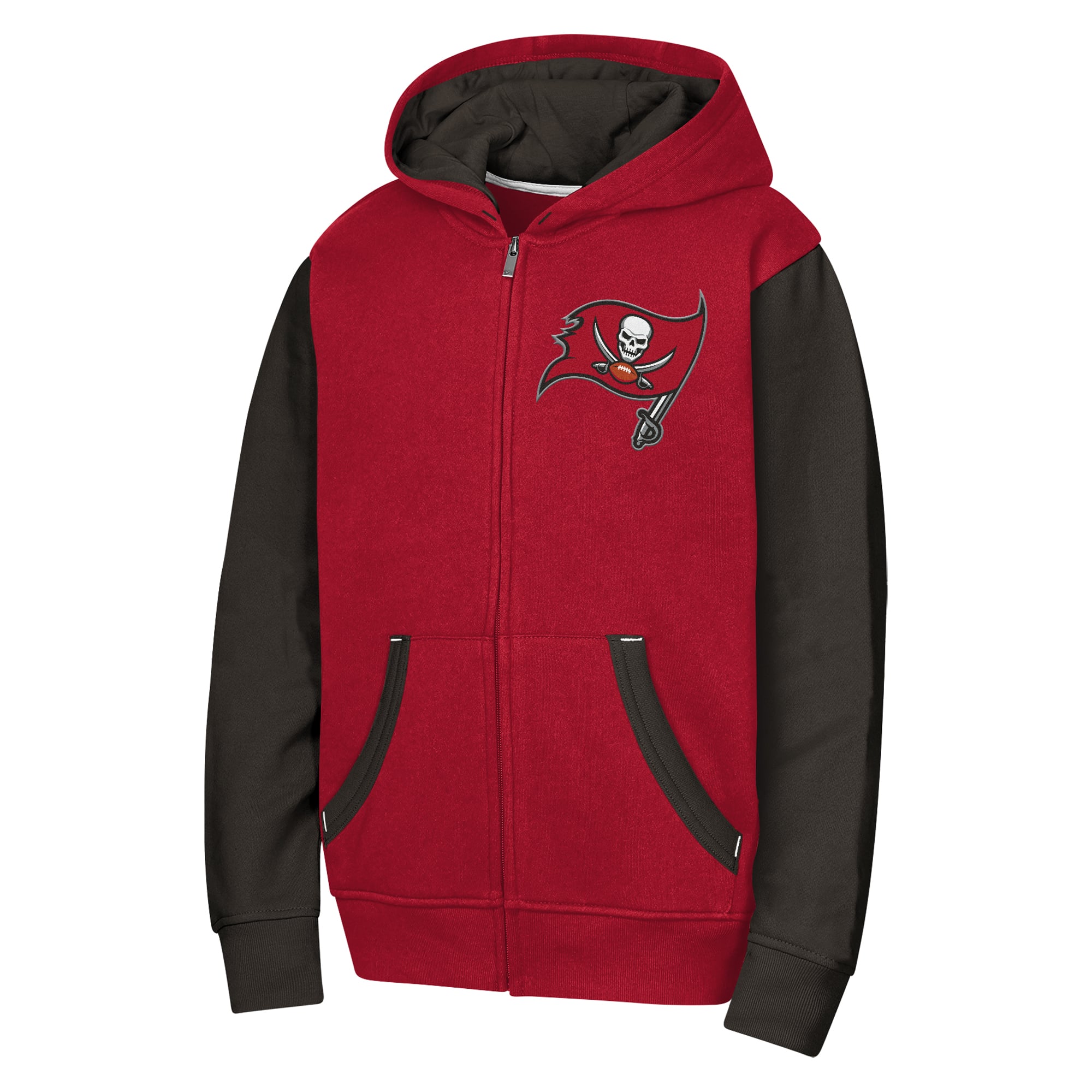 Sweat à capuche zippé Youth Outerstuff rouge Tampa Bay Buccaneers Stadium Colorblock
