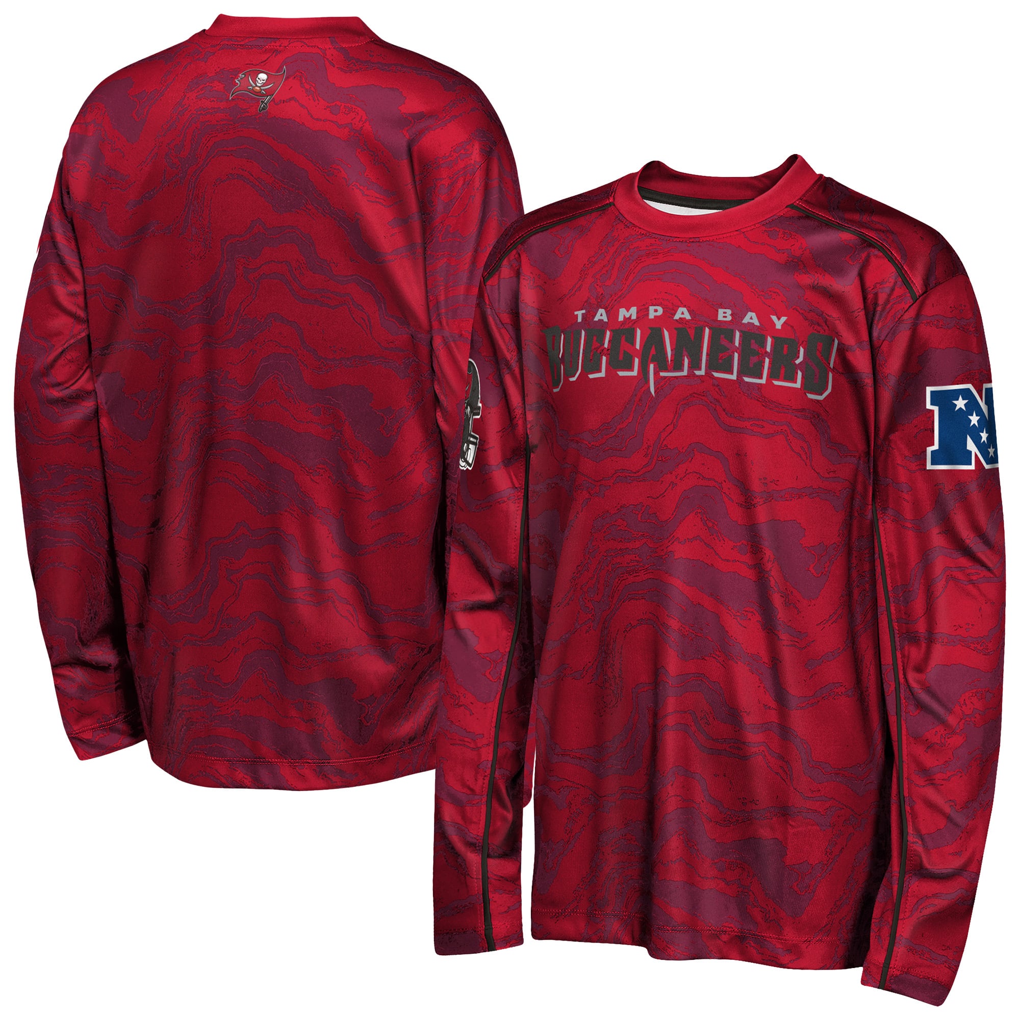 T-shirt à manches longues Youth Outerstuff rouge Tampa Bay Buccaneers Tailgate Performance