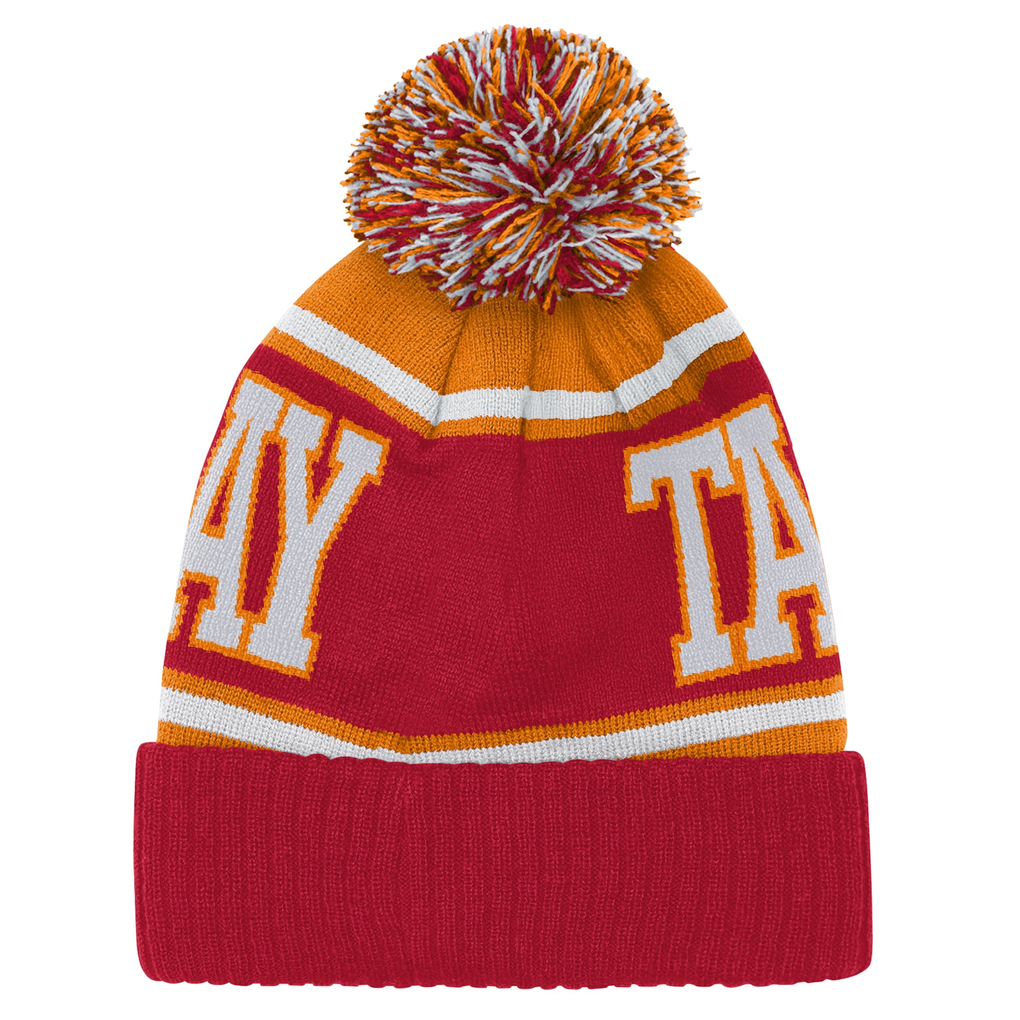 Bonnet à revers rétro rouge/orange Tampa Bay Buccaneers Youth Outerstuff avec pompon