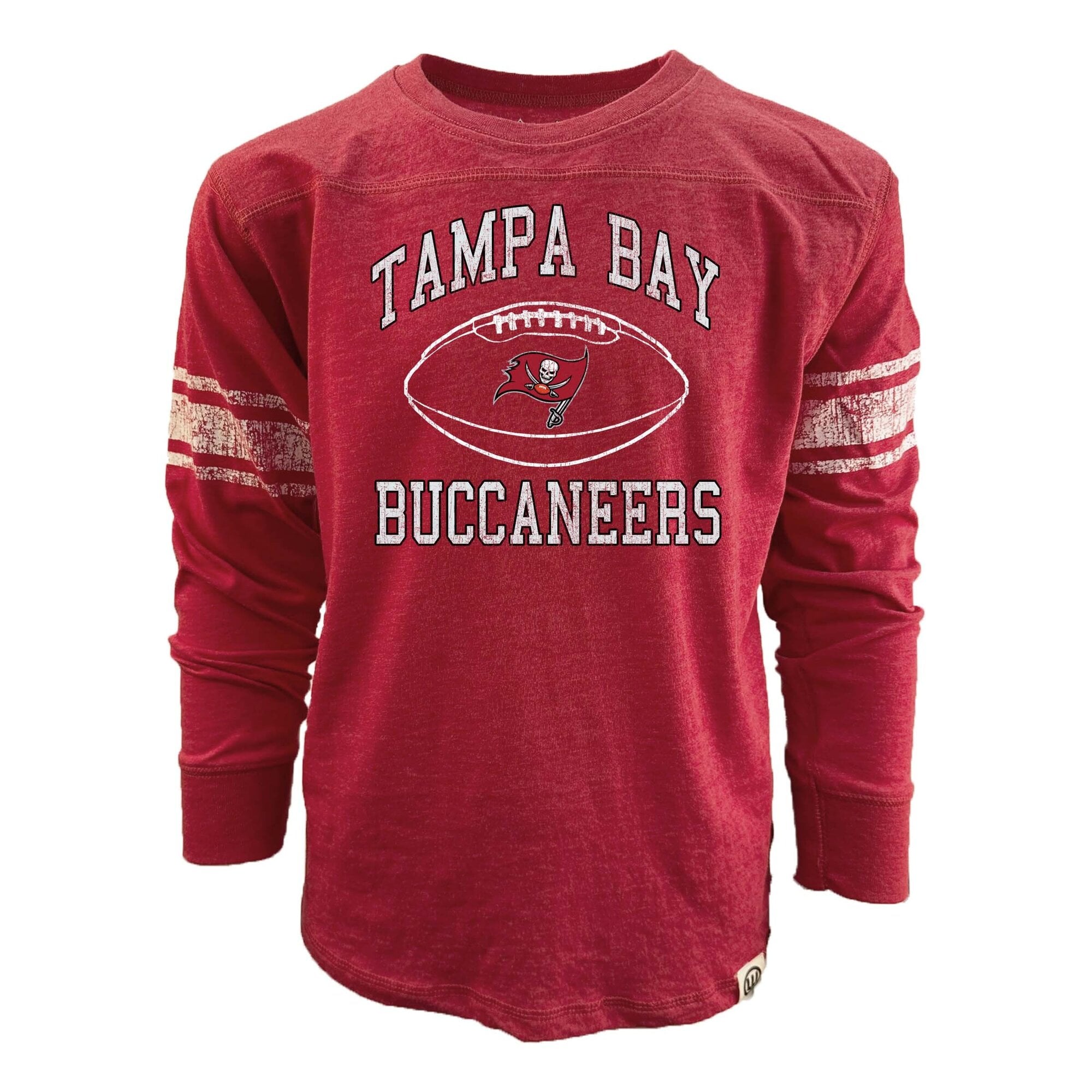 T-shirt à manches longues pour jeunes Wes & Willy, maillot de football rouge des Buccaneers Tampa Bay