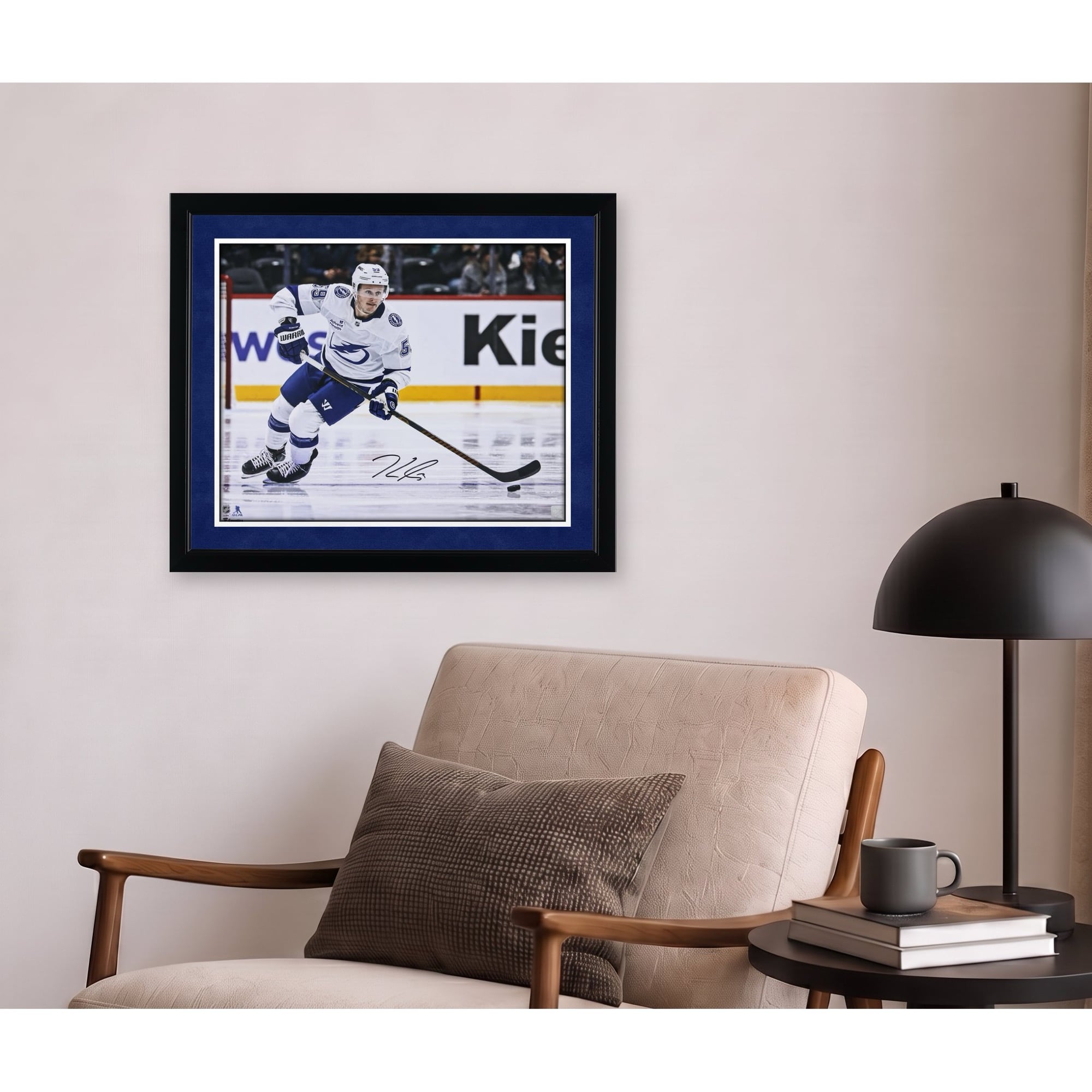 Jake Guentzel Tampa Bay Lightning Autographed 16" x 20" White Jersey Skating Photograph