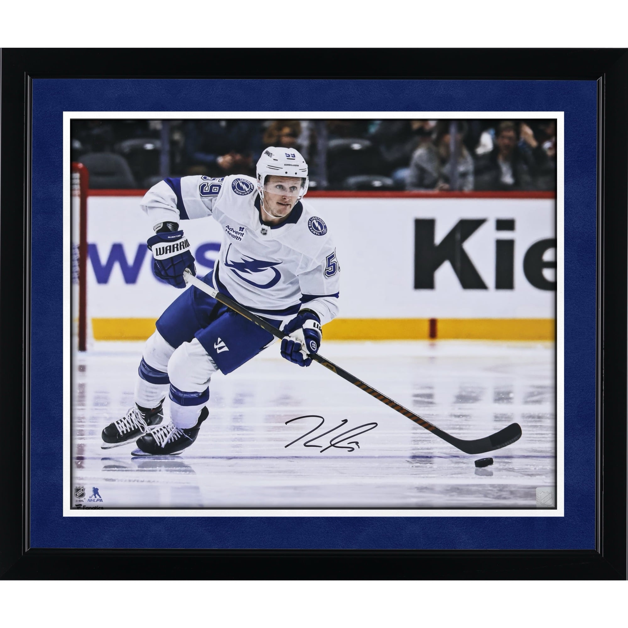 Jake Guentzel Tampa Bay Lightning Autographed 16" x 20" White Jersey Skating Photograph