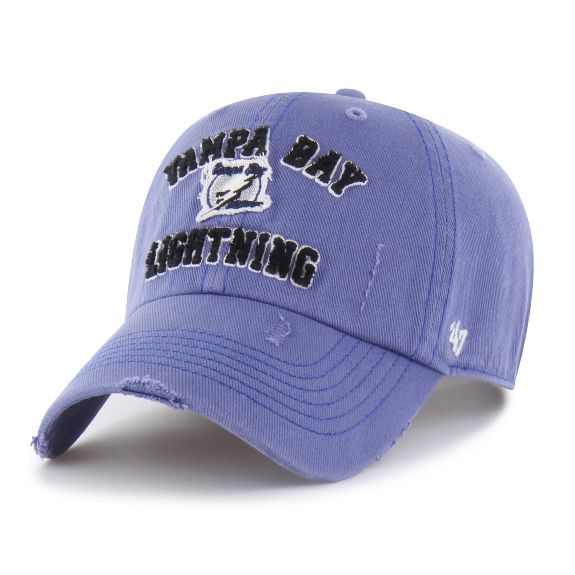 Casquette ajustable homme '47 bleue Tampa Bay Lightning Seymoore avec application vieillie