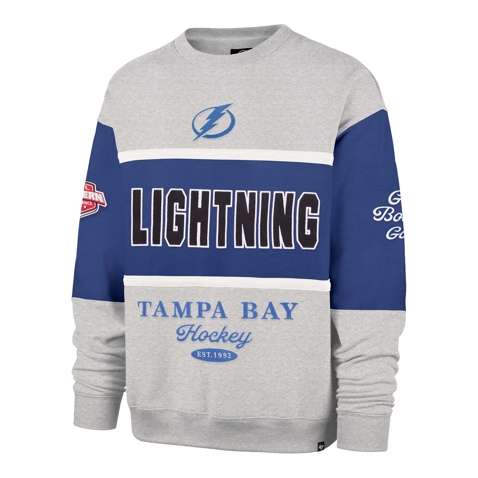 Men's '47  Gray Tampa Bay Lightning Fall Maximilist Crew Sweatshirt