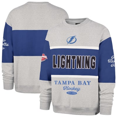 Sweat-shirt à col rond gris Tampa Bay Lightning '47 pour homme, style maximiliiste automne