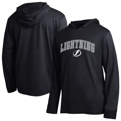 Men's Tampa Bay Lightning Champion Black All-Star Lightweight Hooded Long Sleeve T-Shirt