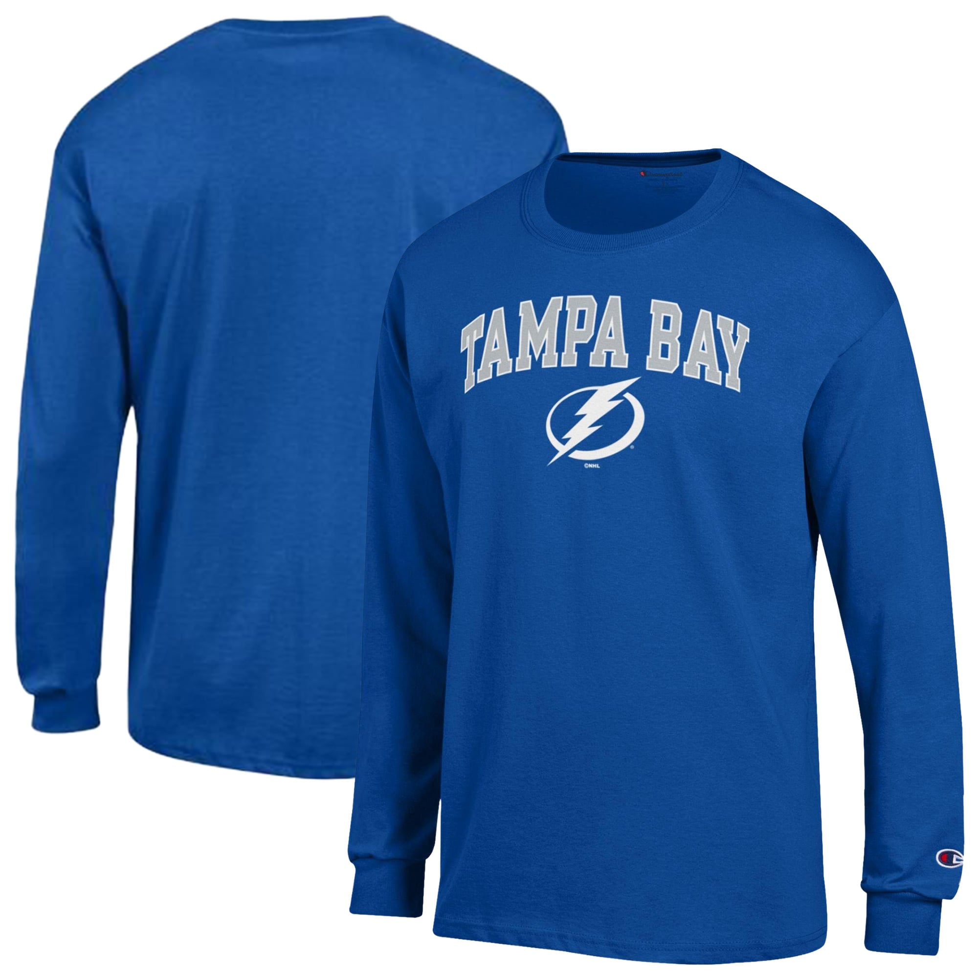 Men's Champion  Blue Tampa Bay Lightning Jersey Long-Sleeve T-Shirt