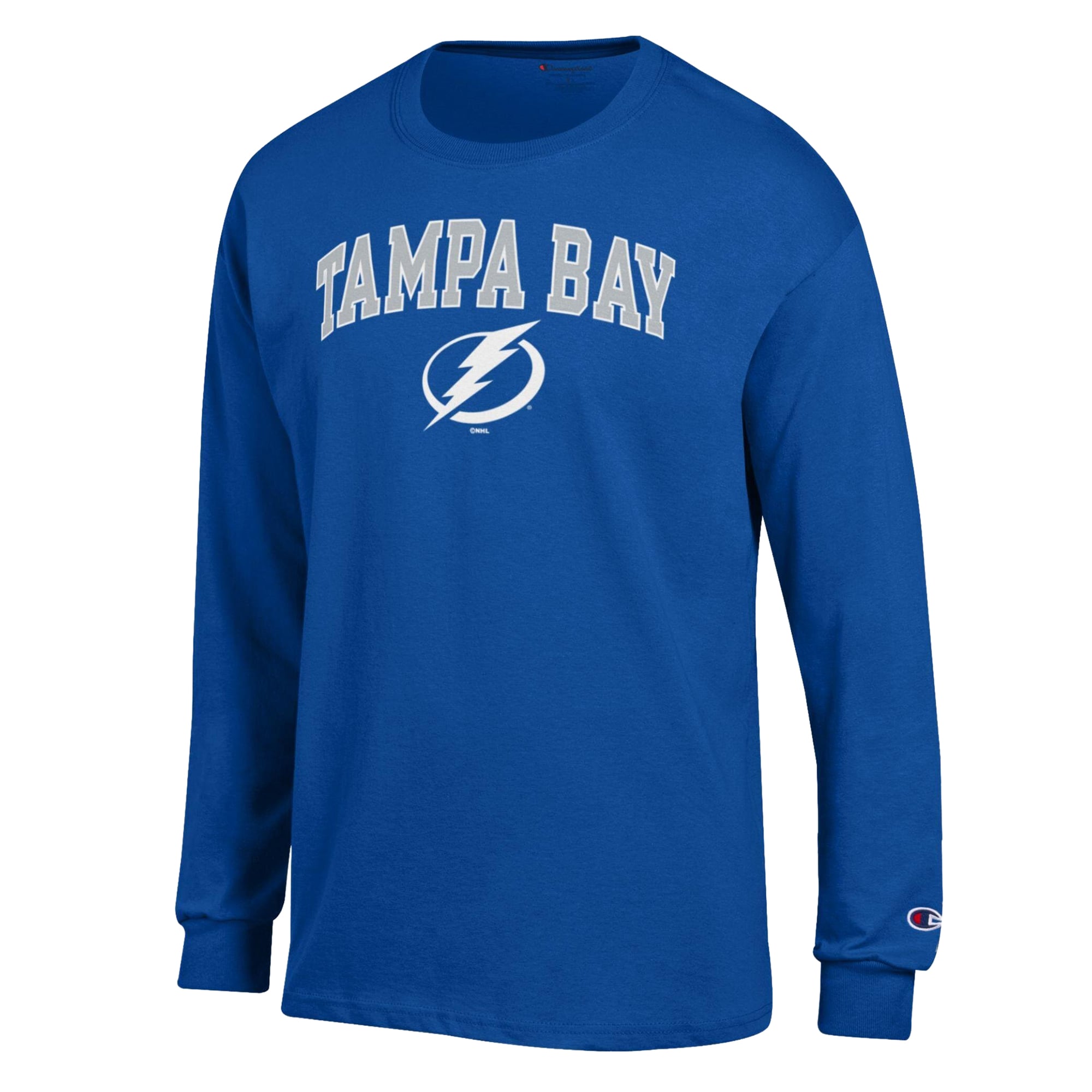 Men's Champion  Blue Tampa Bay Lightning Jersey Long-Sleeve T-Shirt