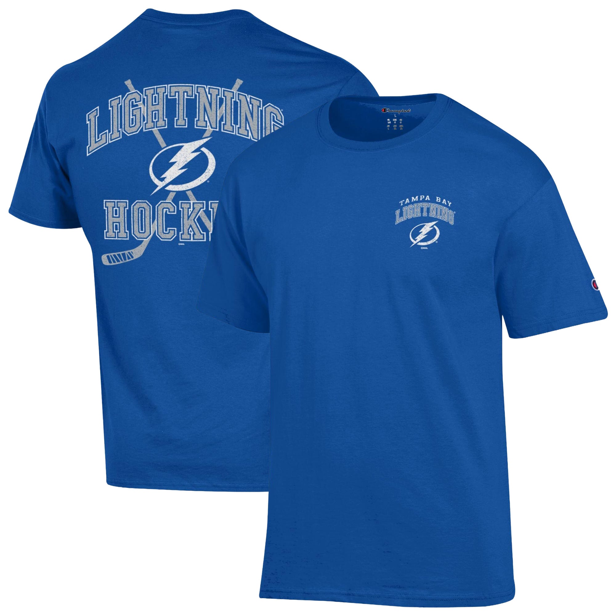Men's Champion  Blue Tampa Bay Lightning Stick With It Jersey T-Shirt