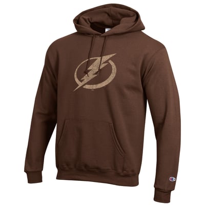 Sweat à capuche marron Champion Core Plus Eco Powerblend pour homme, Tampa Bay Lightning