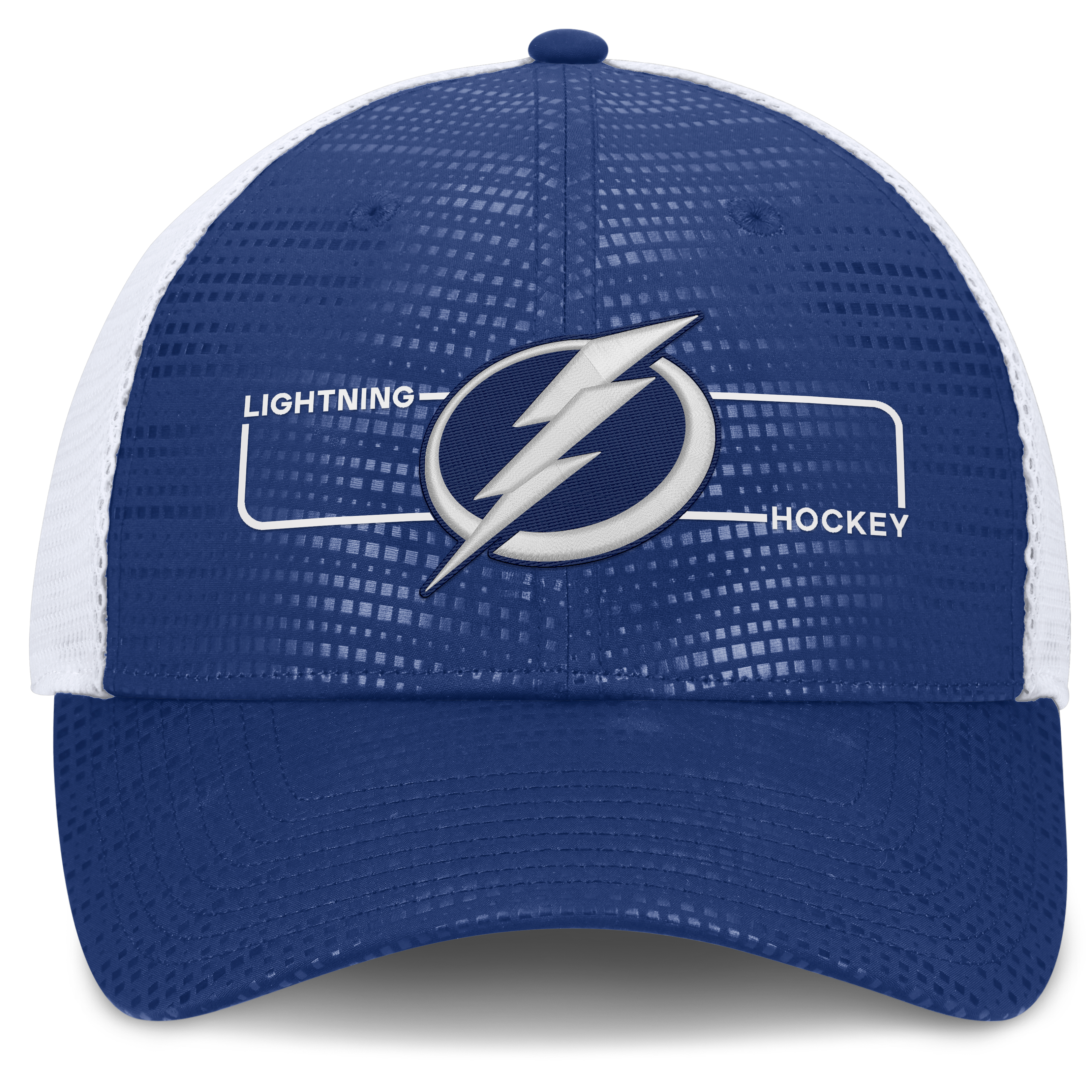 Casquette trucker authentique Pro Rink avec logo encadré, bleue, Tampa Bay Lightning, pour homme, Fanatics