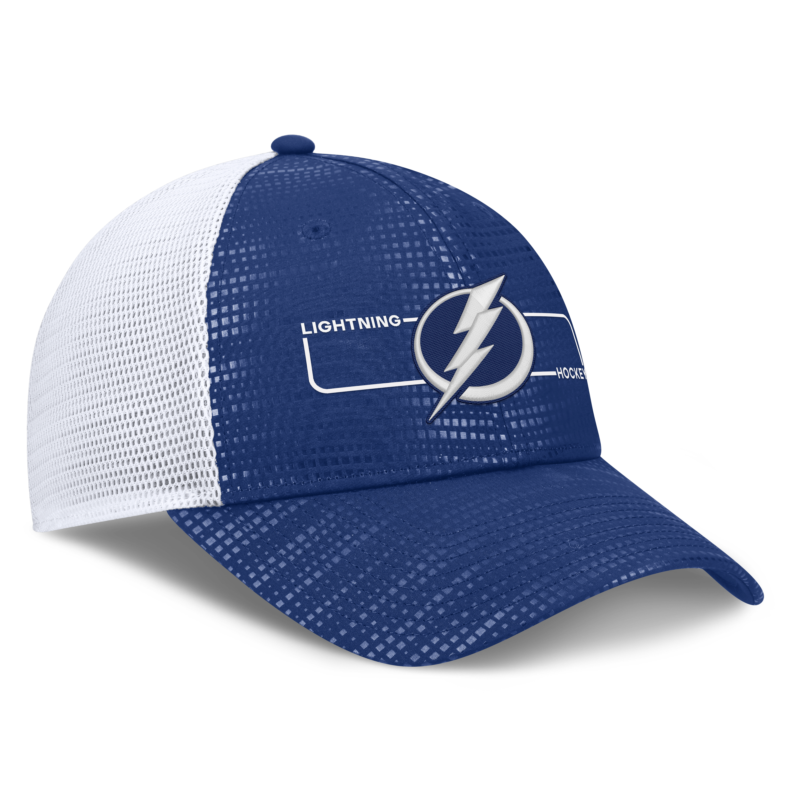 Casquette trucker authentique Pro Rink avec logo encadré, bleue, Tampa Bay Lightning, pour homme, Fanatics